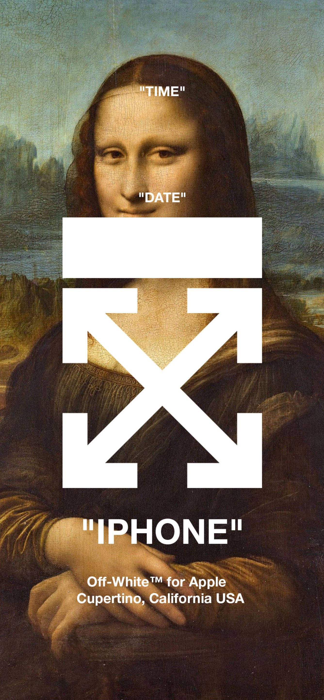 Mona Lisa Off-White iPhone Picha ya Ukuta