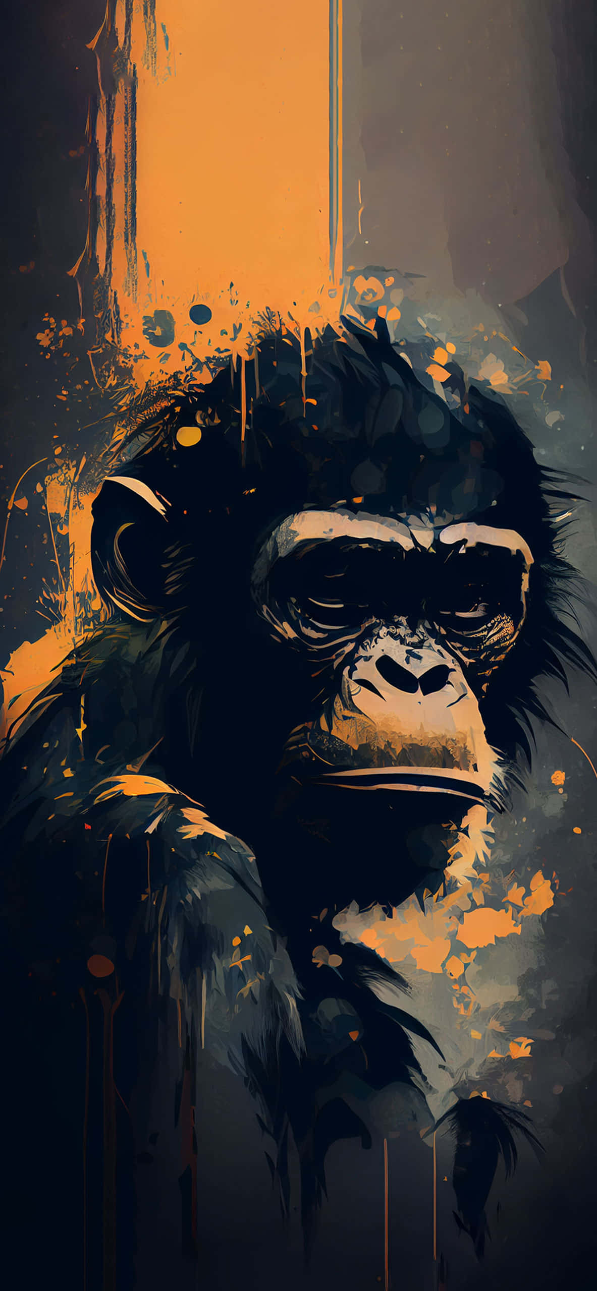 Monkey background Picha ya Ukuta