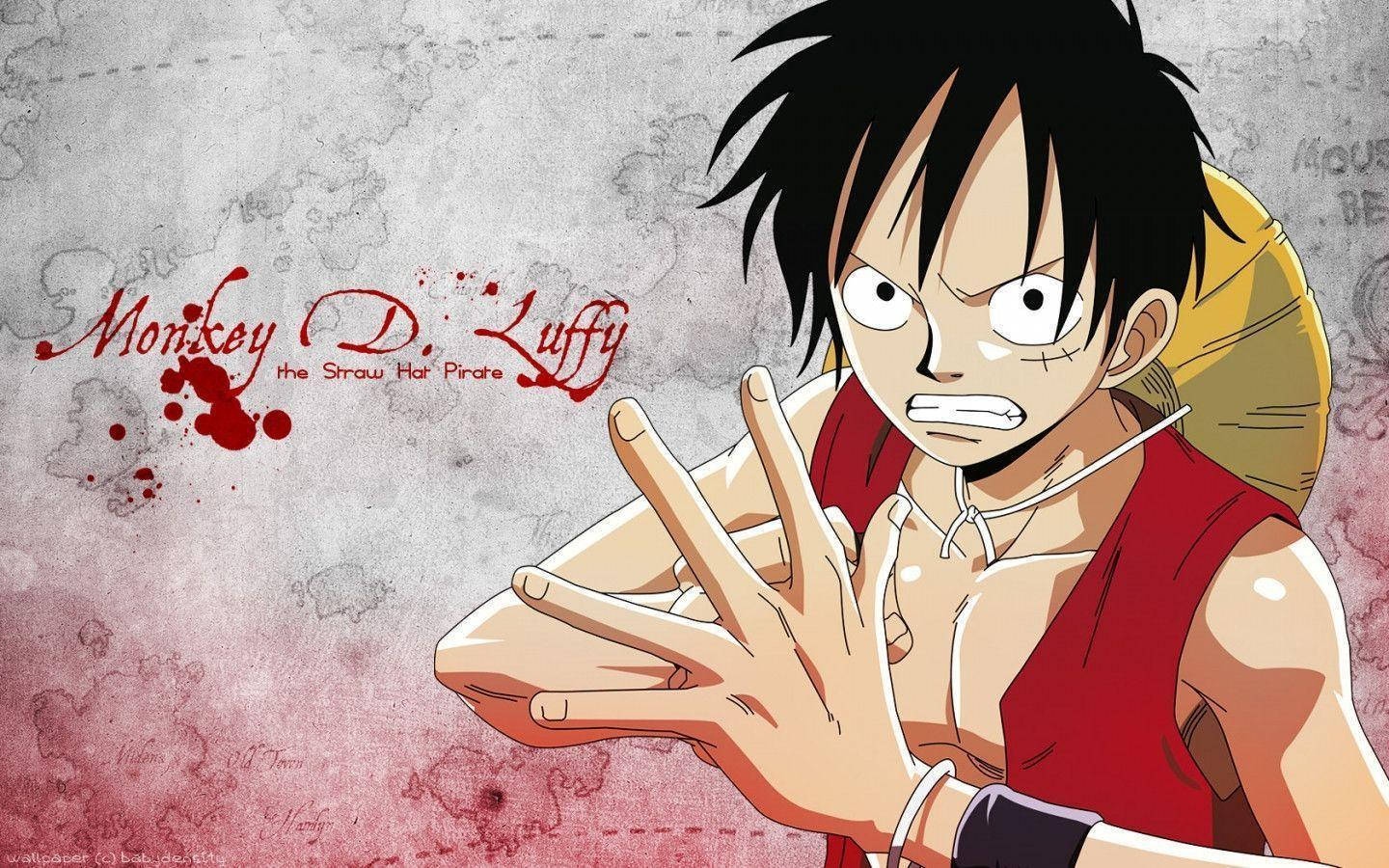 Monkey D Luffy Akiwa na Hasira Picha ya Ukuta