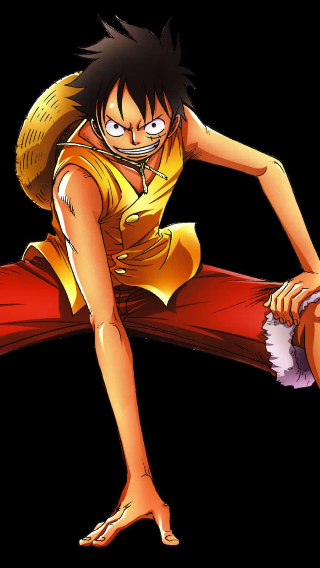 Monkey D Luffy am tayari kusafiri katika Grand Line. Picha ya Ukuta