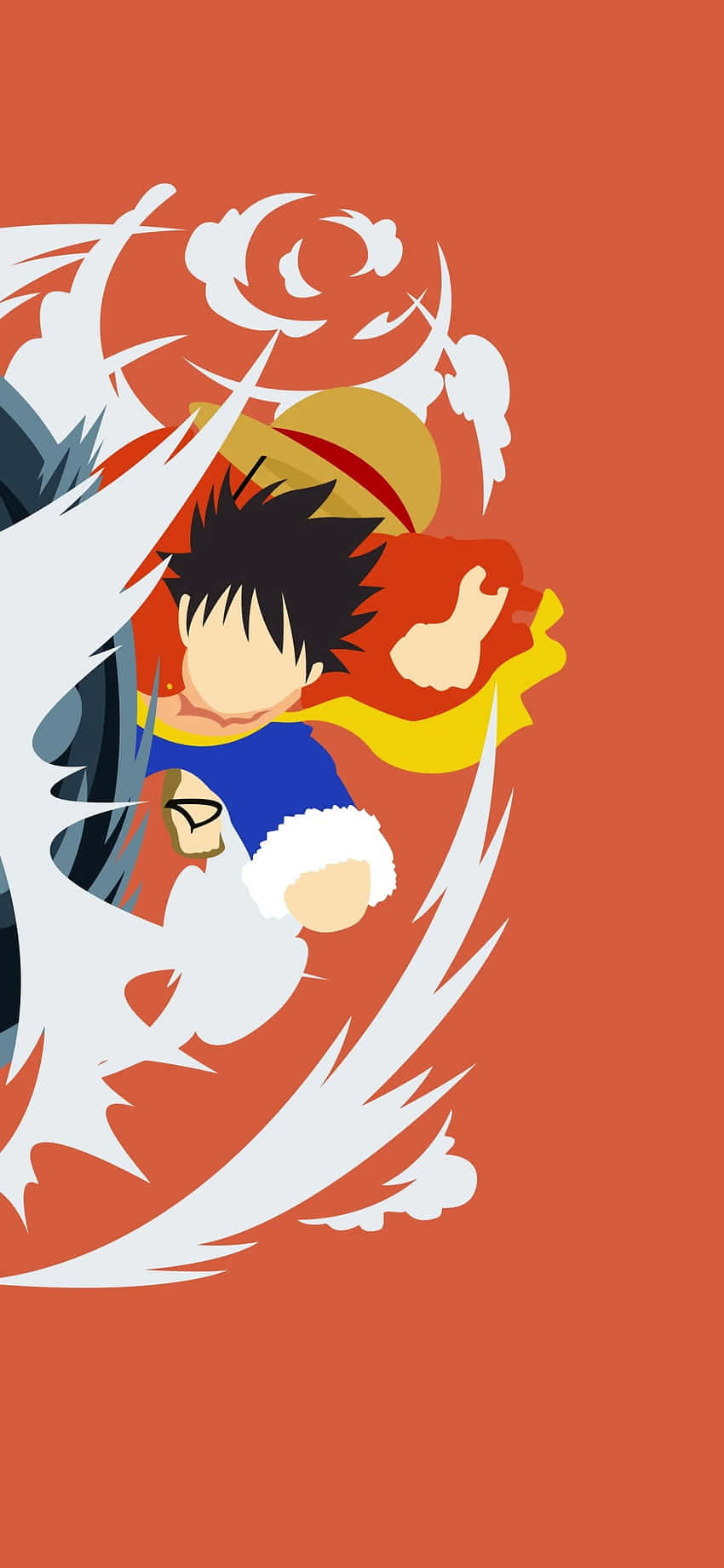 Monkey D. Luffy Orange Anime Picha ya Ukuta