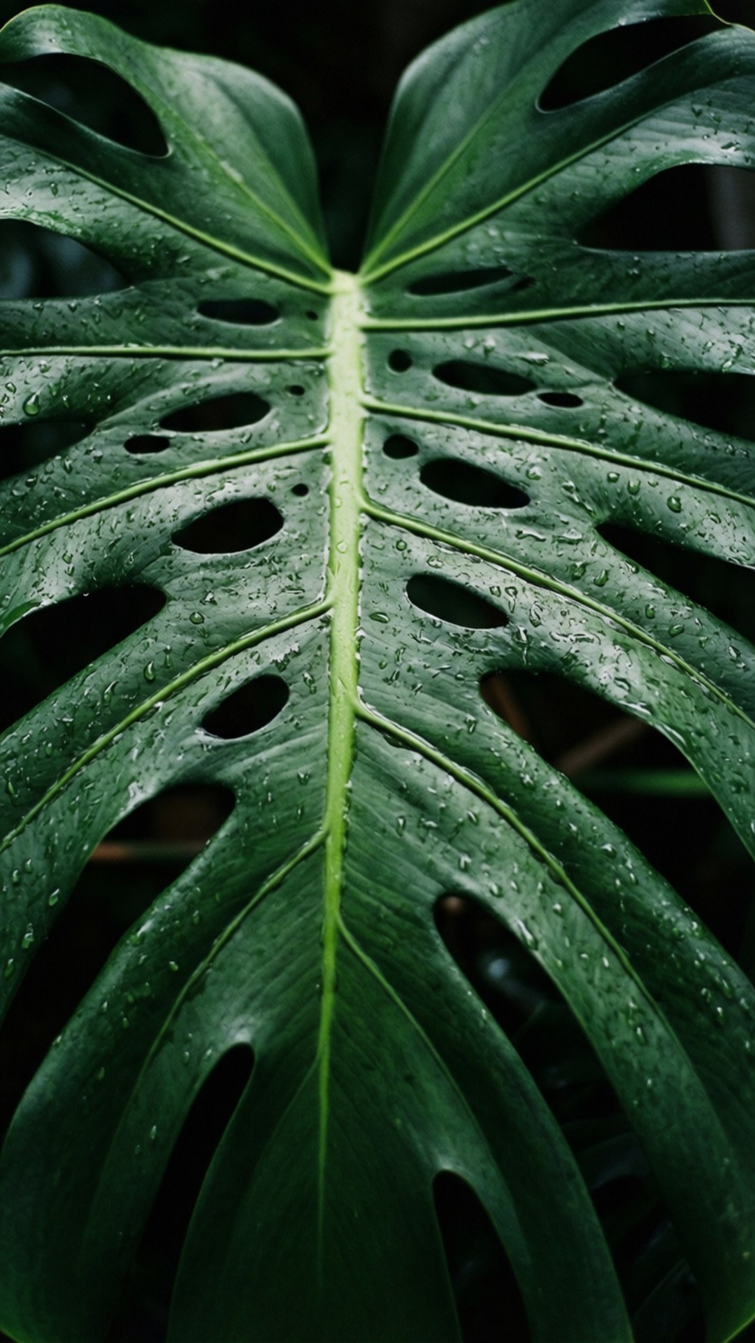 Monstera Mvua za Mvua Picha ya Ukuta
