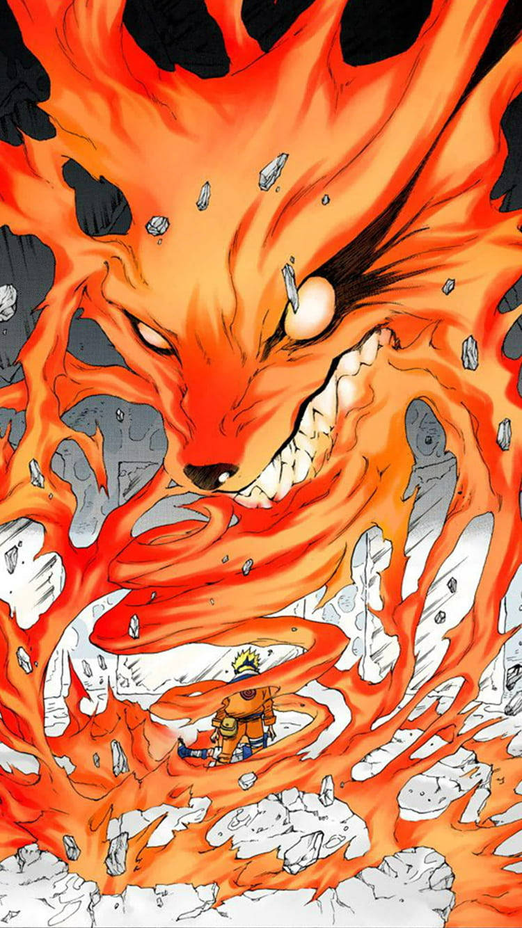 Moto Hai wa Kurama Unaozunguka Naruto Picha ya Ukuta