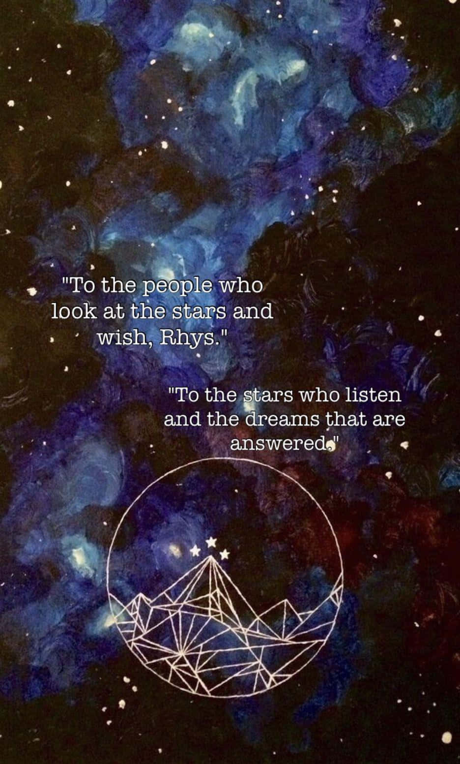 Mountain Painting ACOTAR Quote Picha ya Ukuta