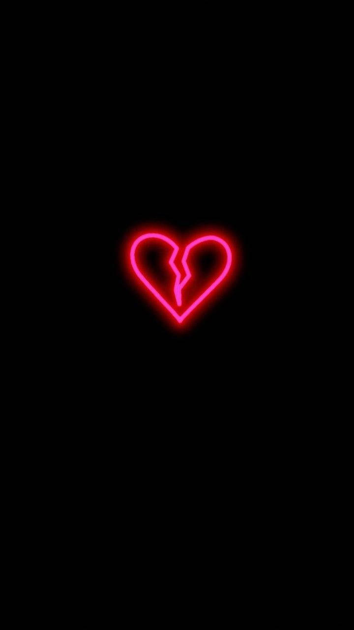 Moyo Uliovunjika wa Rangi ya Pinki ya Neon kwa iPhone Picha ya Ukuta