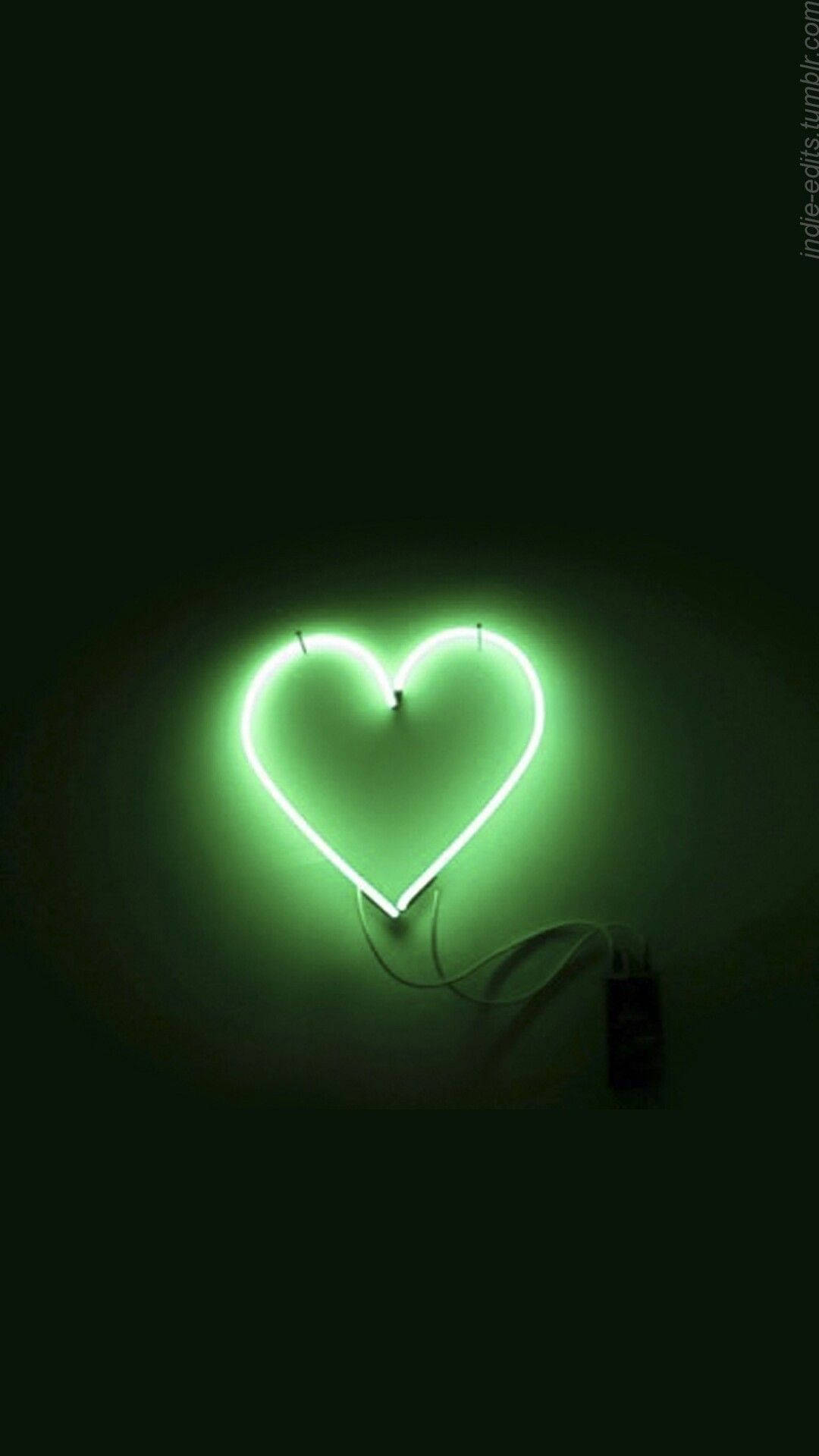 Moyo wa Neon Kijani Mrembo Picha ya Ukuta
