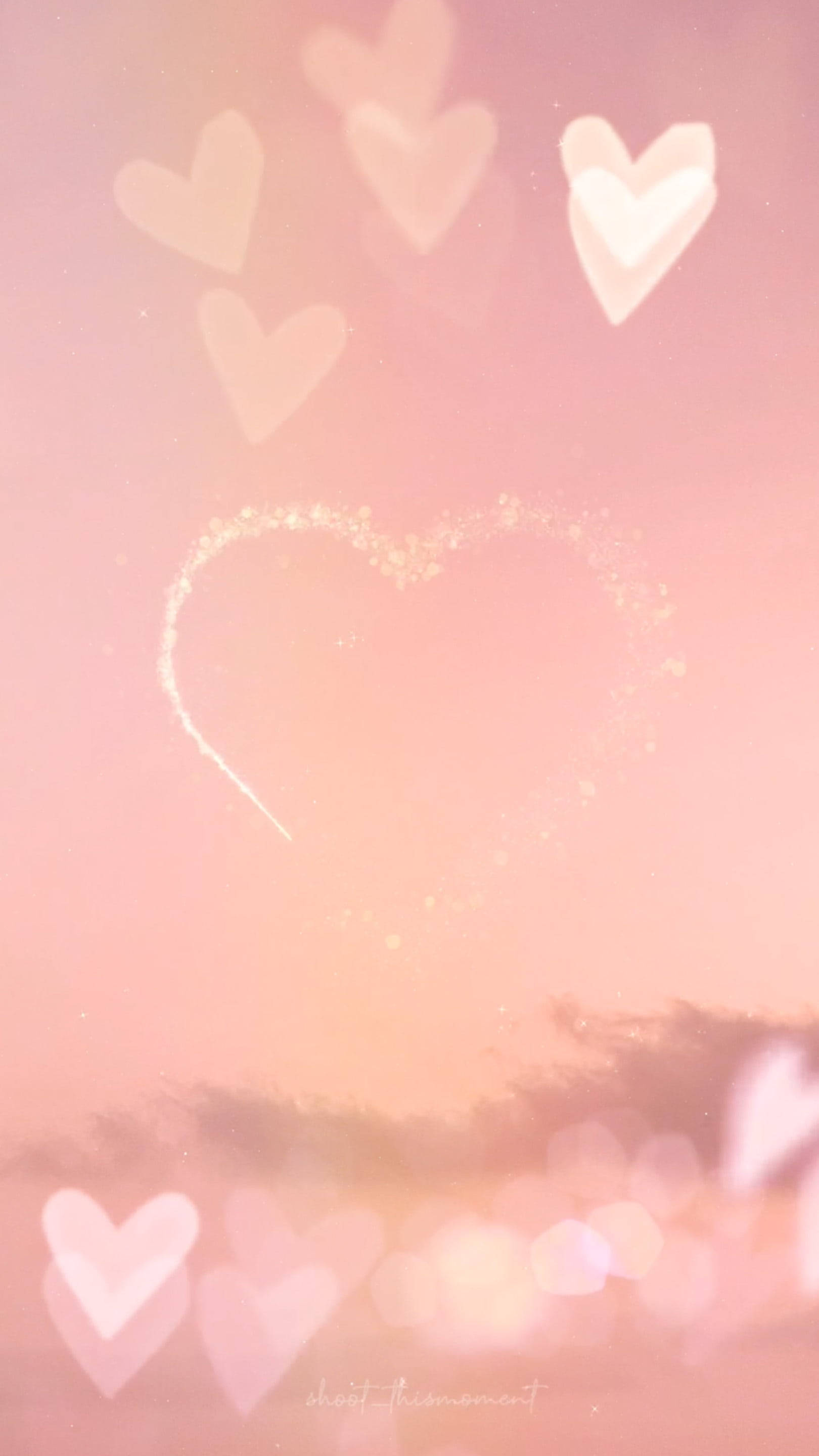 Moyo wa Pink Bokeh Aesthetic Picha ya Ukuta