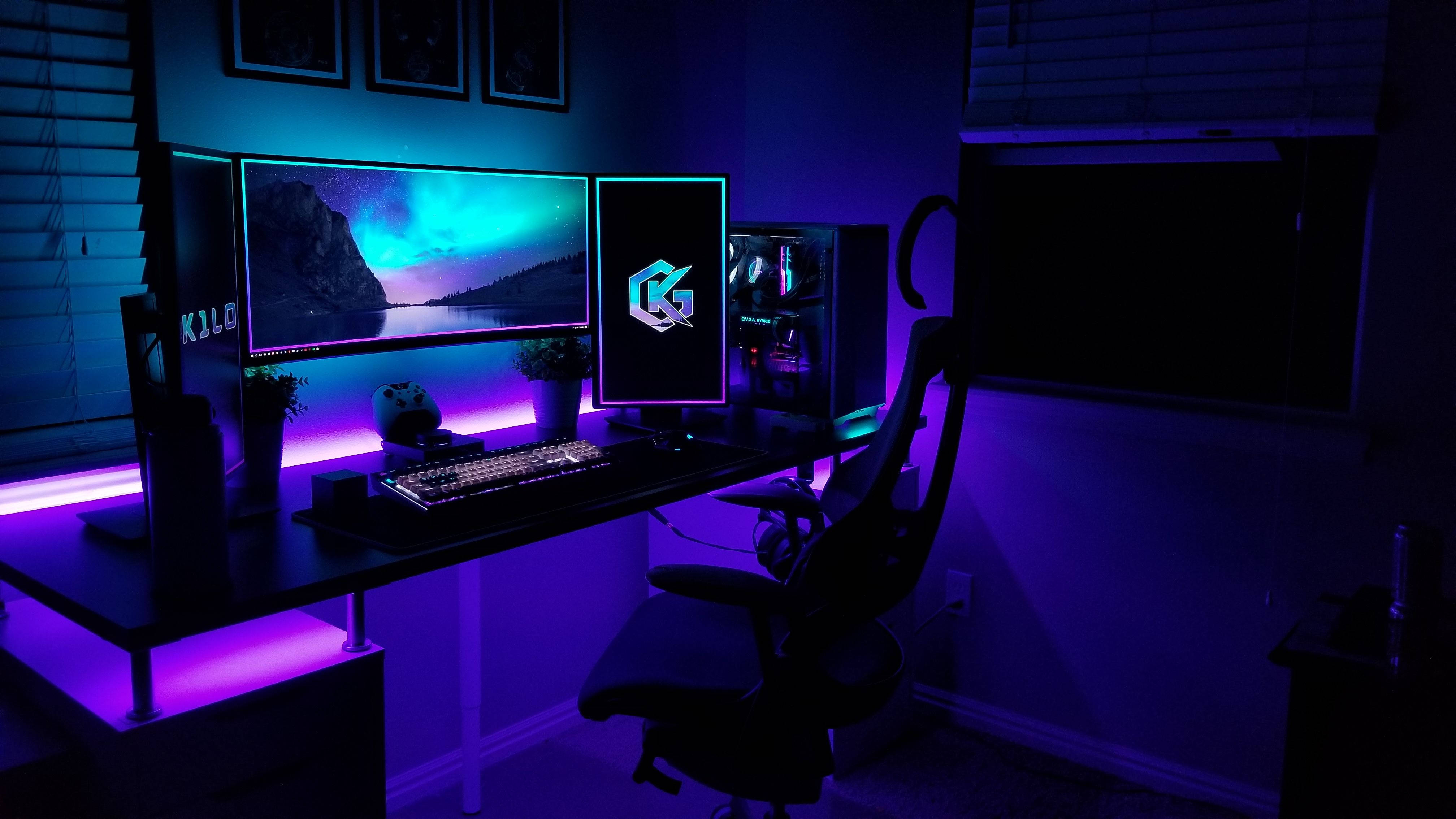 Mpangilio wa Kompyuta ya Michezo ya RGB 4K Picha ya Ukuta