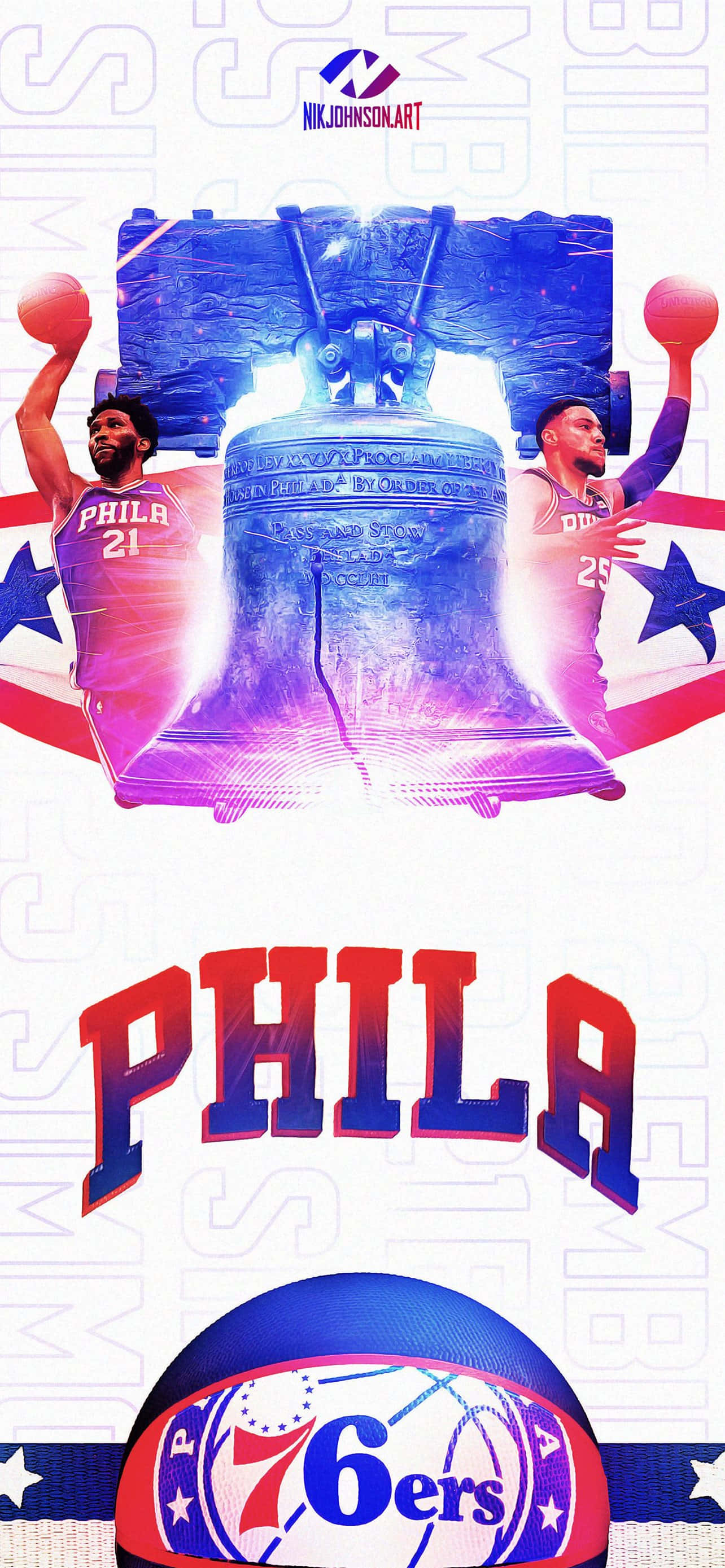 Mpango wa Kufaa wa 76ers wa iPhone Picha ya Ukuta