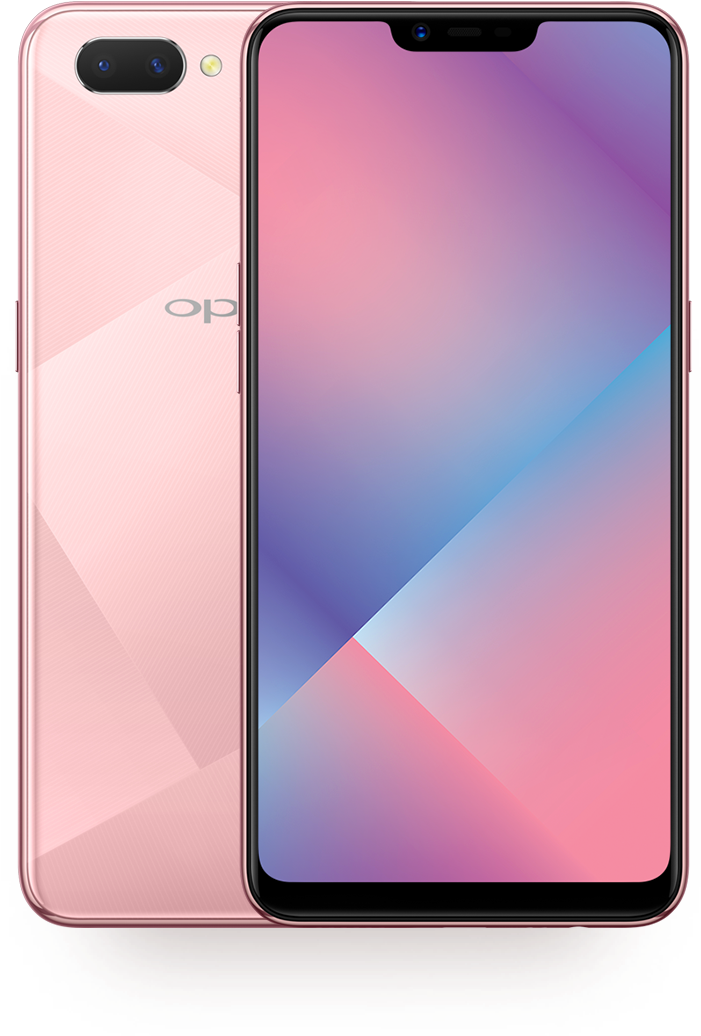Mpango wa Telefoni ya Oppo na Mwonekano wa Pinki Picha ya Ukuta