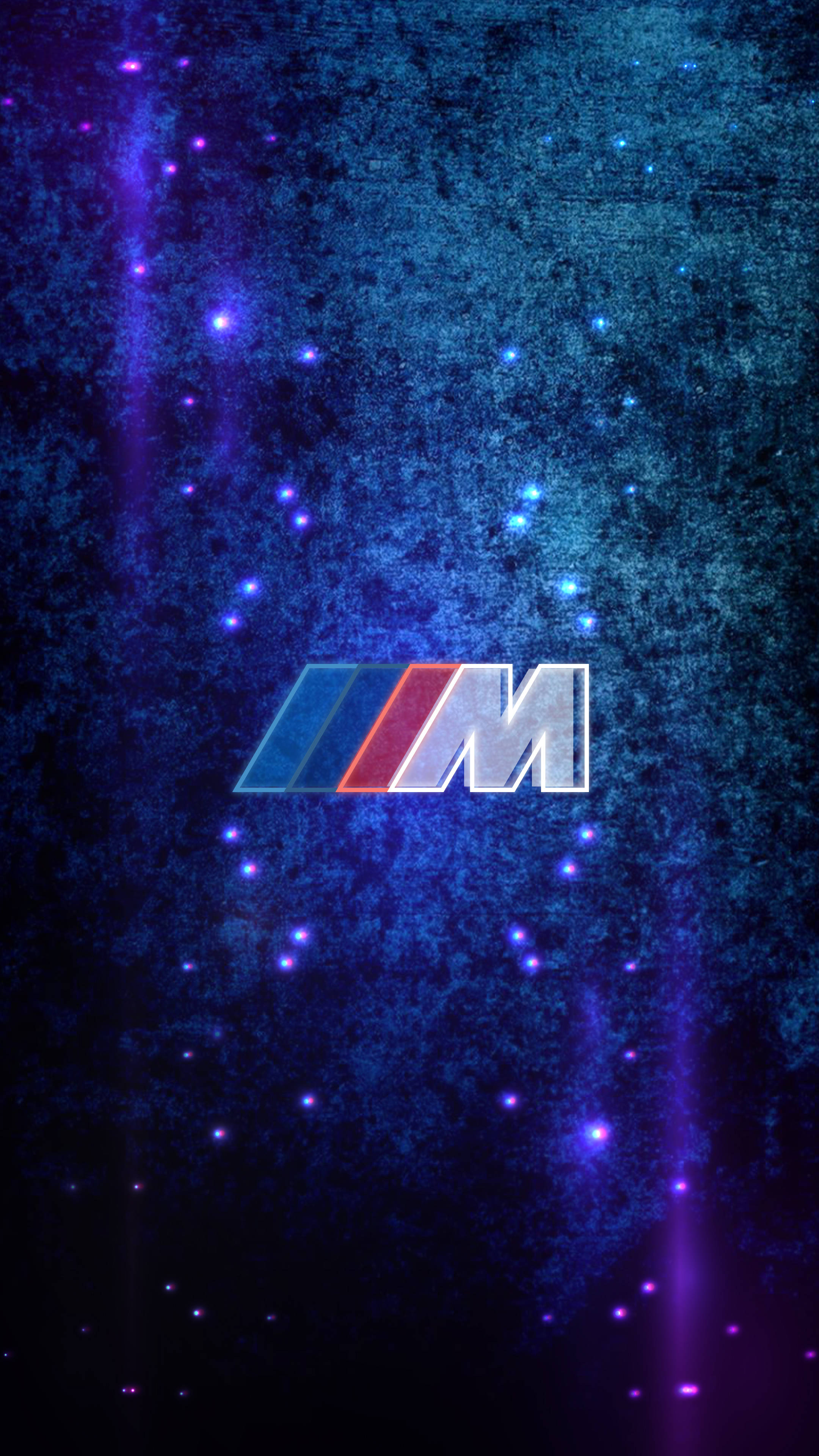 Mpira na Rangi ya Zambarau Mwanga wa BMW M Logo Picha ya Ukuta
