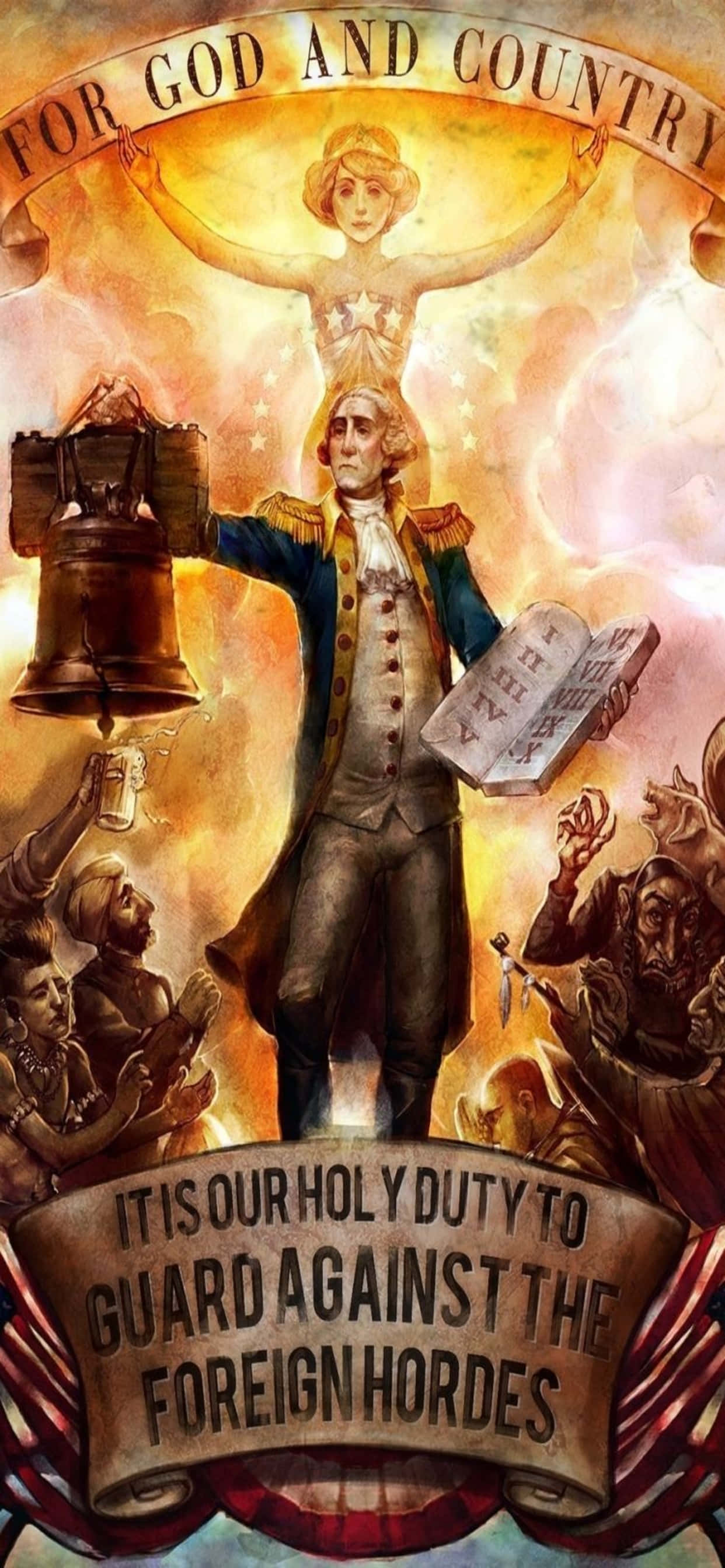 Poster Design iPhone Xs Max Bioshock Infinite Background Picha ya Ukuta