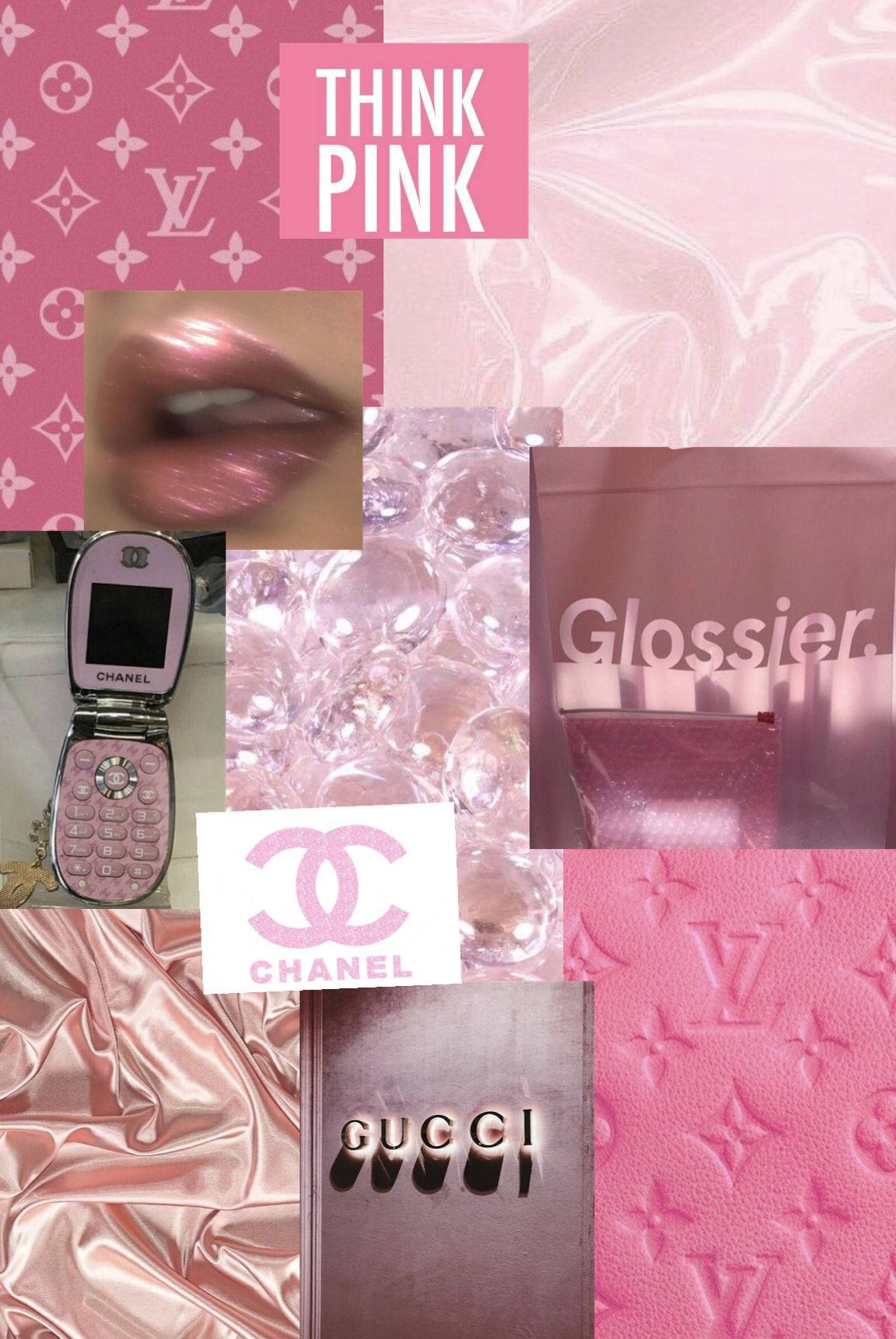 Mrembo wa Y2k Fikiri Pink Picha ya Ukuta
