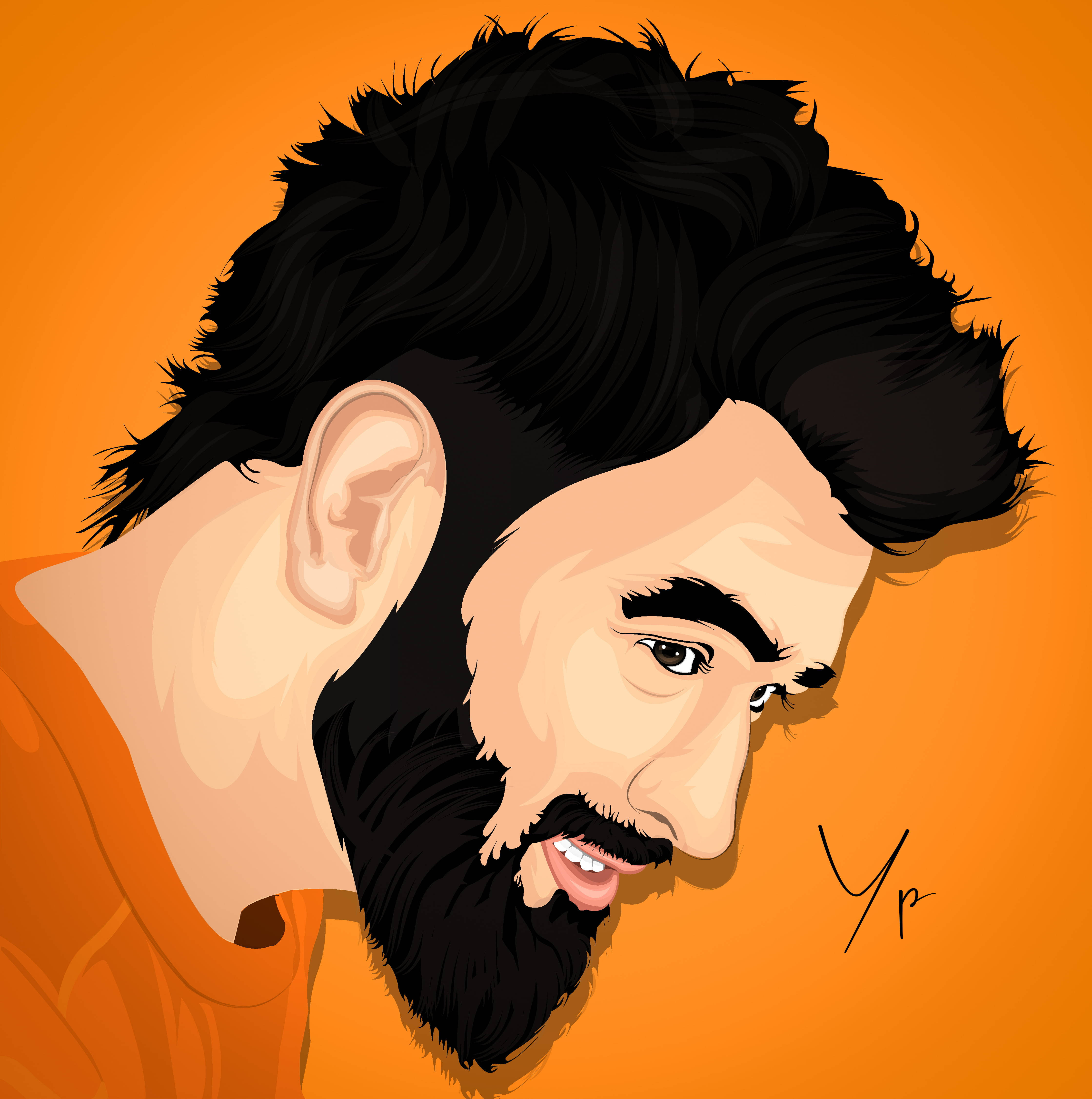 MSD Thick Beard Picha ya Ukuta