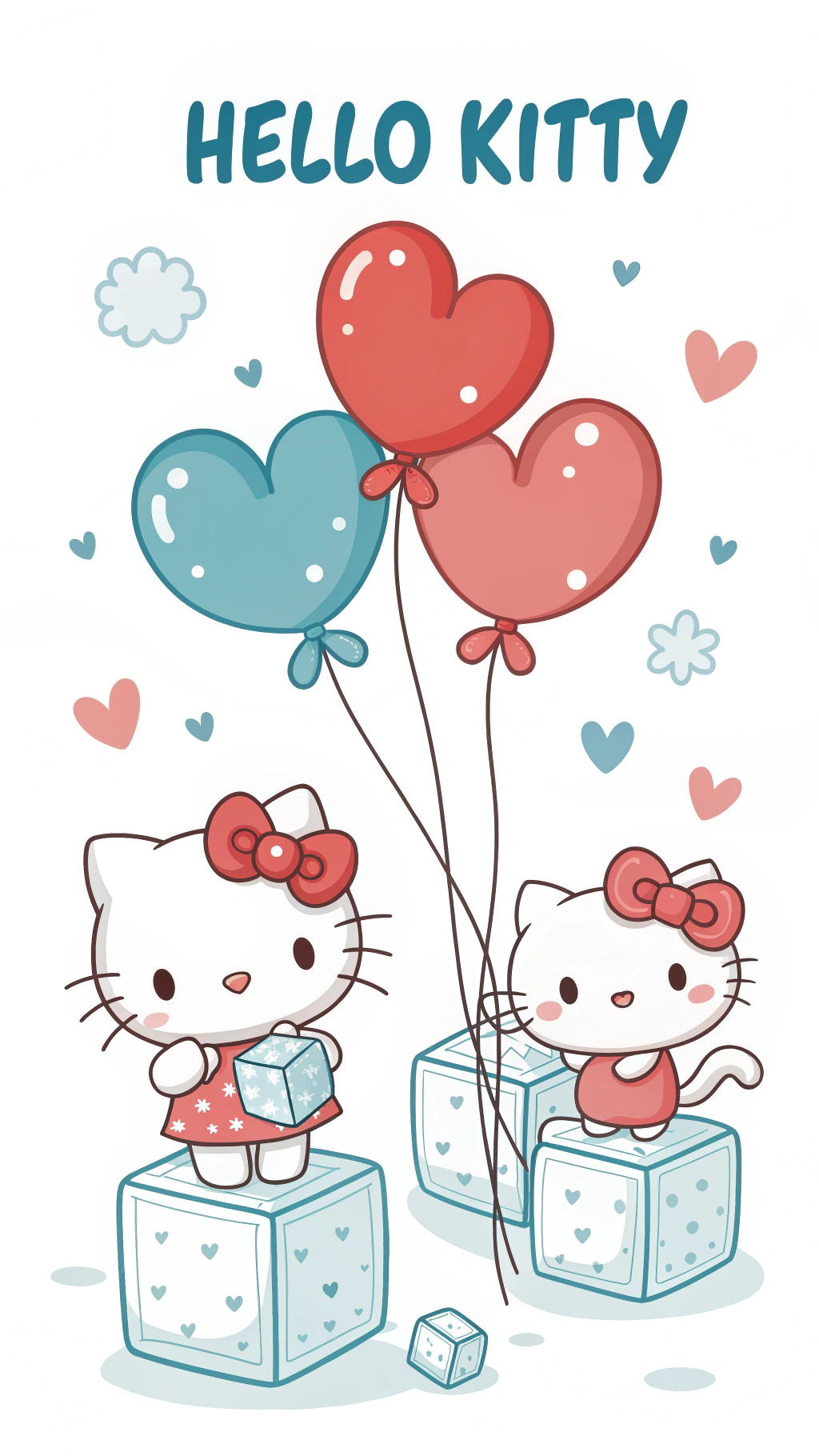 Mshangao wa Siku ya Wapendanao wa Hello Kitty Picha ya Ukuta
