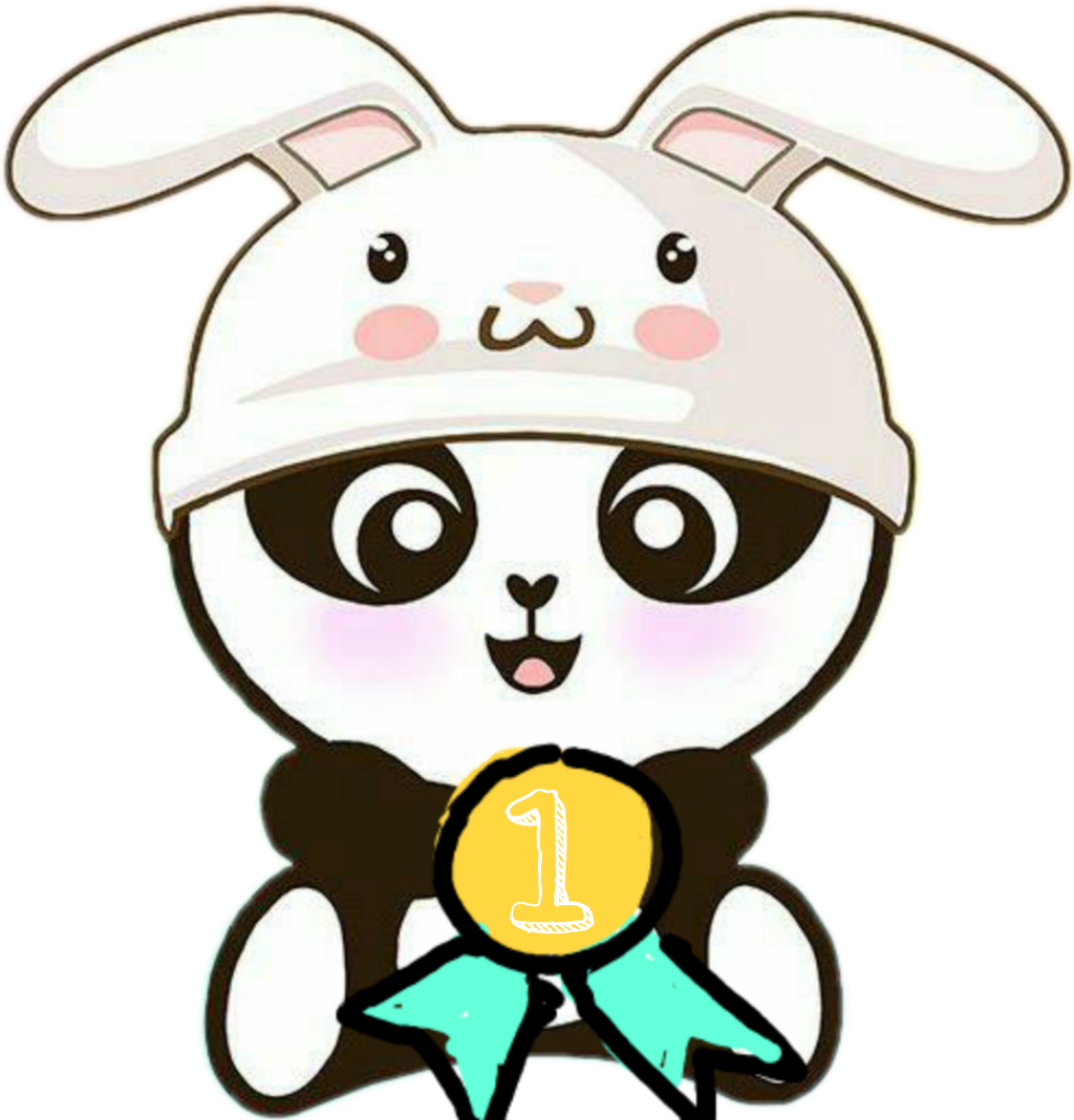 Mshindi wa Panda Mwenye Kofia ya Bunny Picha ya Ukuta