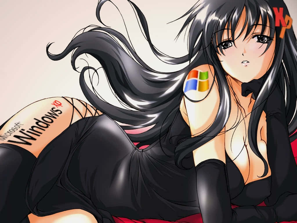 Msichana Mrembo wa Anime Windows XP Picha ya Ukuta