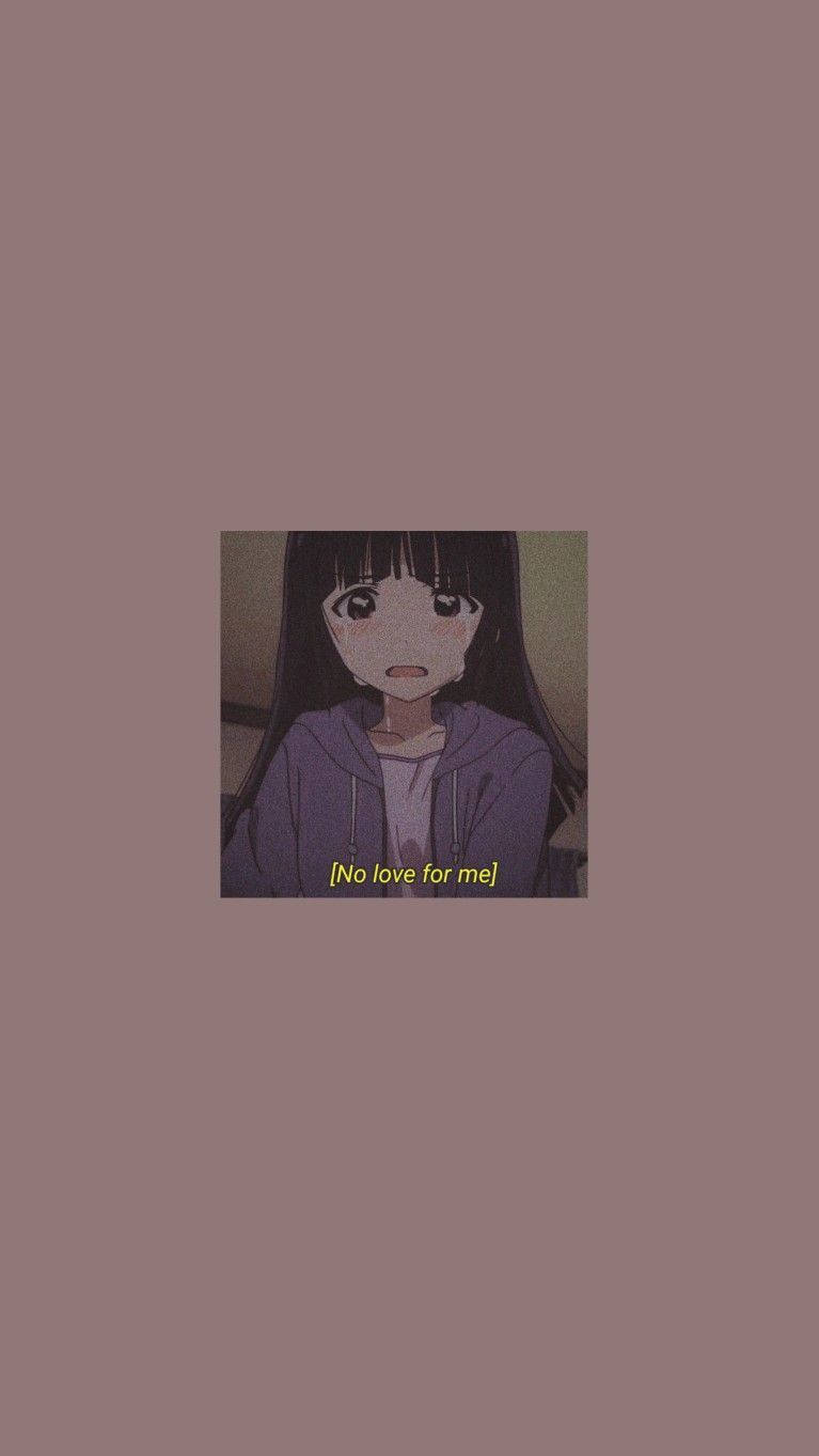 Msichana Mrembo wa Anime Mwenye Huzuni Picha ya Ukuta