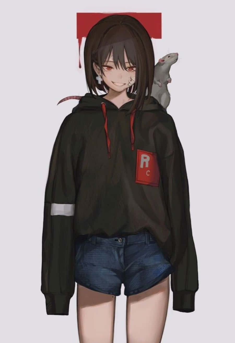Msichana wa anime akiwa amevalia hoodie yetu maridadi Picha ya Ukuta