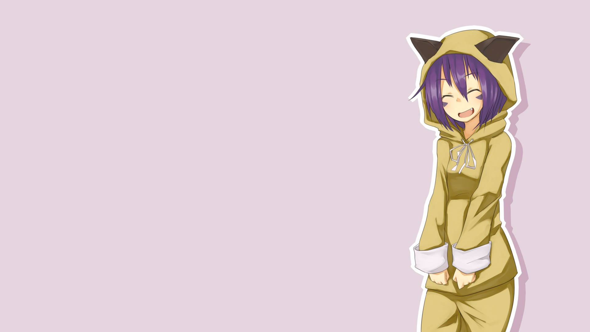 Msichana wa Anime Hoodie Merry Picha ya Ukuta