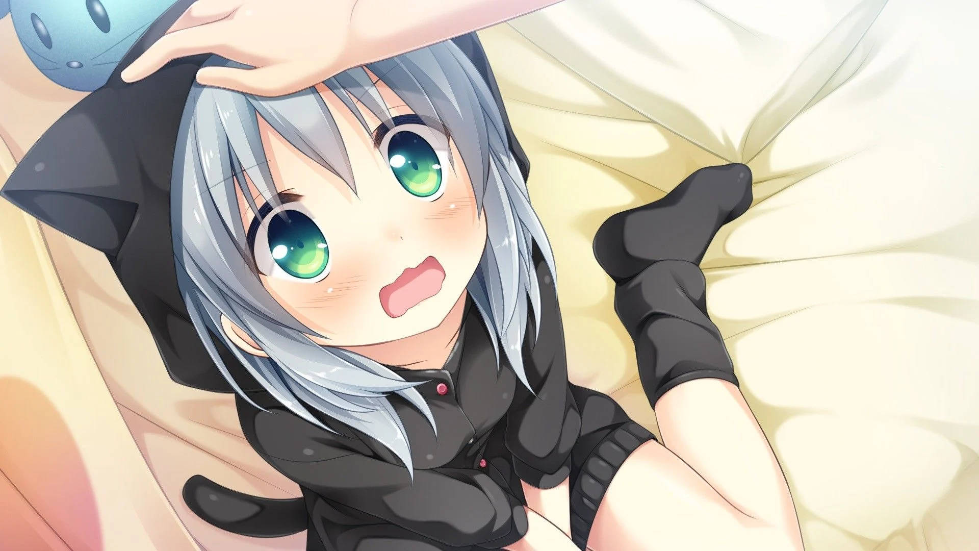 Msichana wa Anime Hoodie Neko Picha ya Ukuta