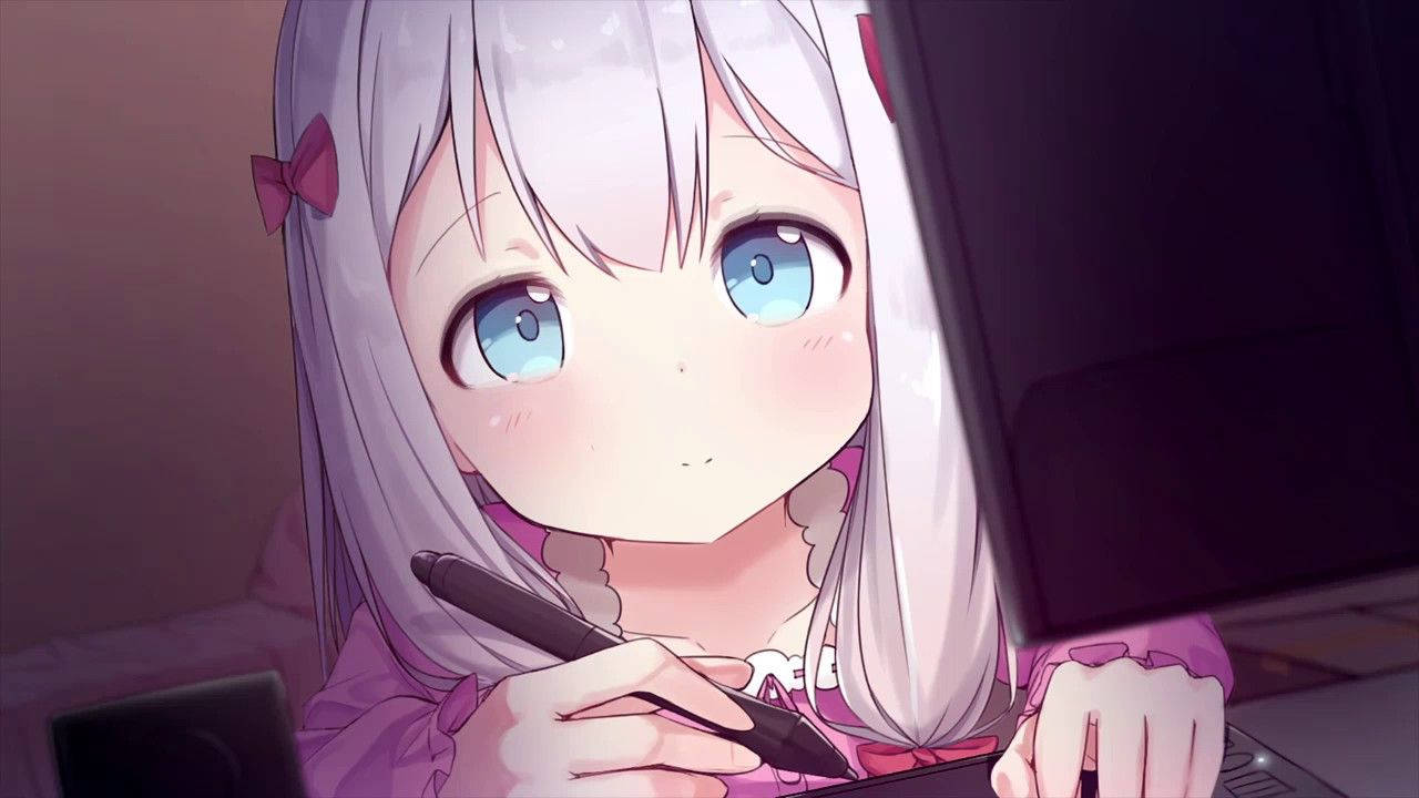 Msichana wa Anime Izumi Sagiri Picha ya Ukuta