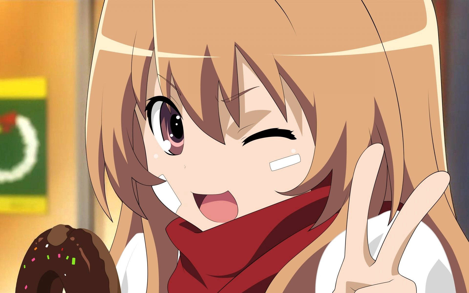 Msichana wa Anime Taiga Aisaka Picha ya Ukuta