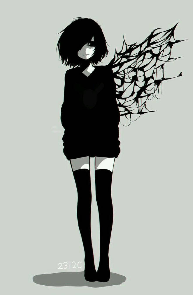 Msichana wa Anime wa Aesthetic Emo Kirishima Picha ya Ukuta