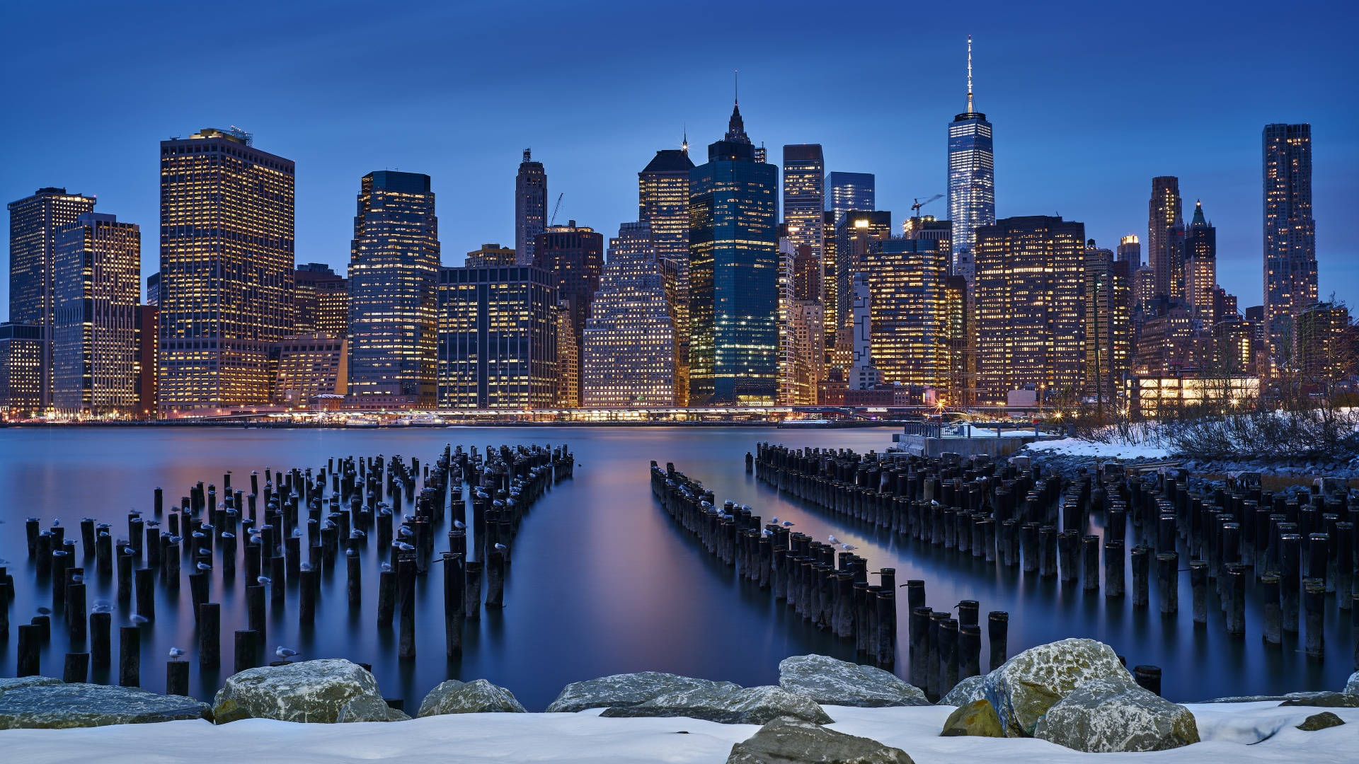 Msimu wa Baridi New York Aesthetic Picha ya Ukuta