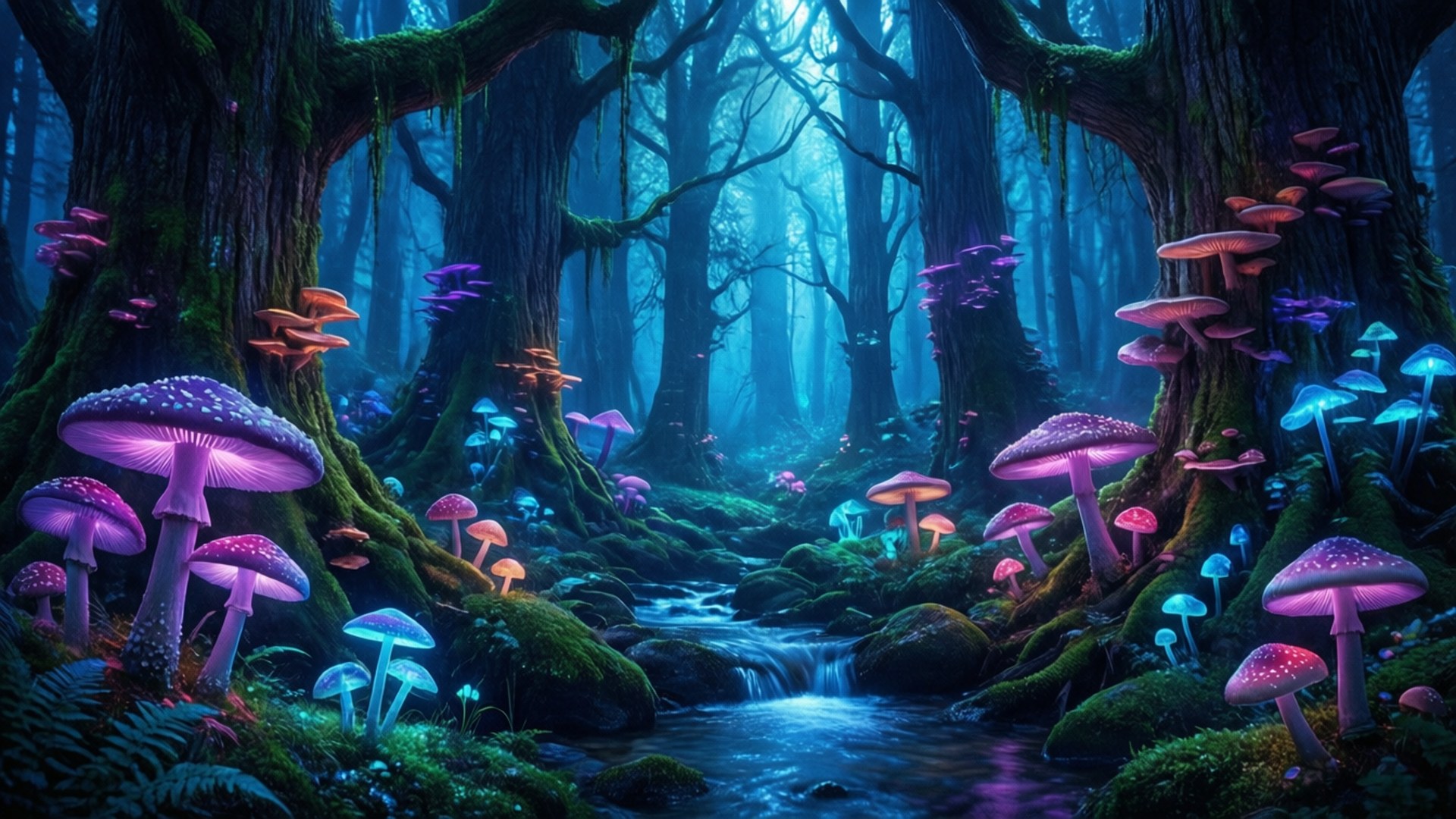 Msitu wa Bioluminescent Picha ya Ukuta