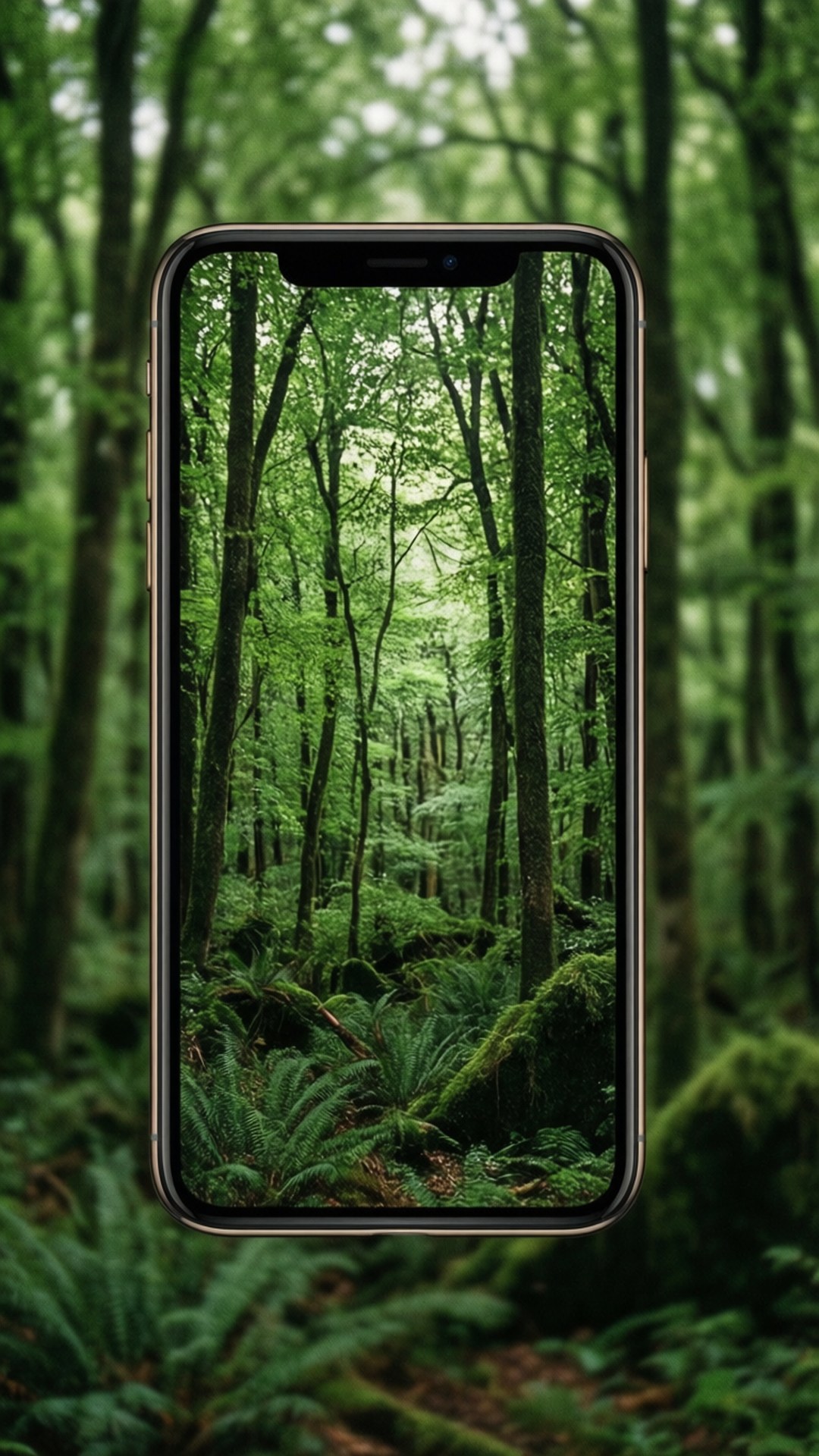 Msitu wa Kuakisi iPhone X Picha ya Ukuta