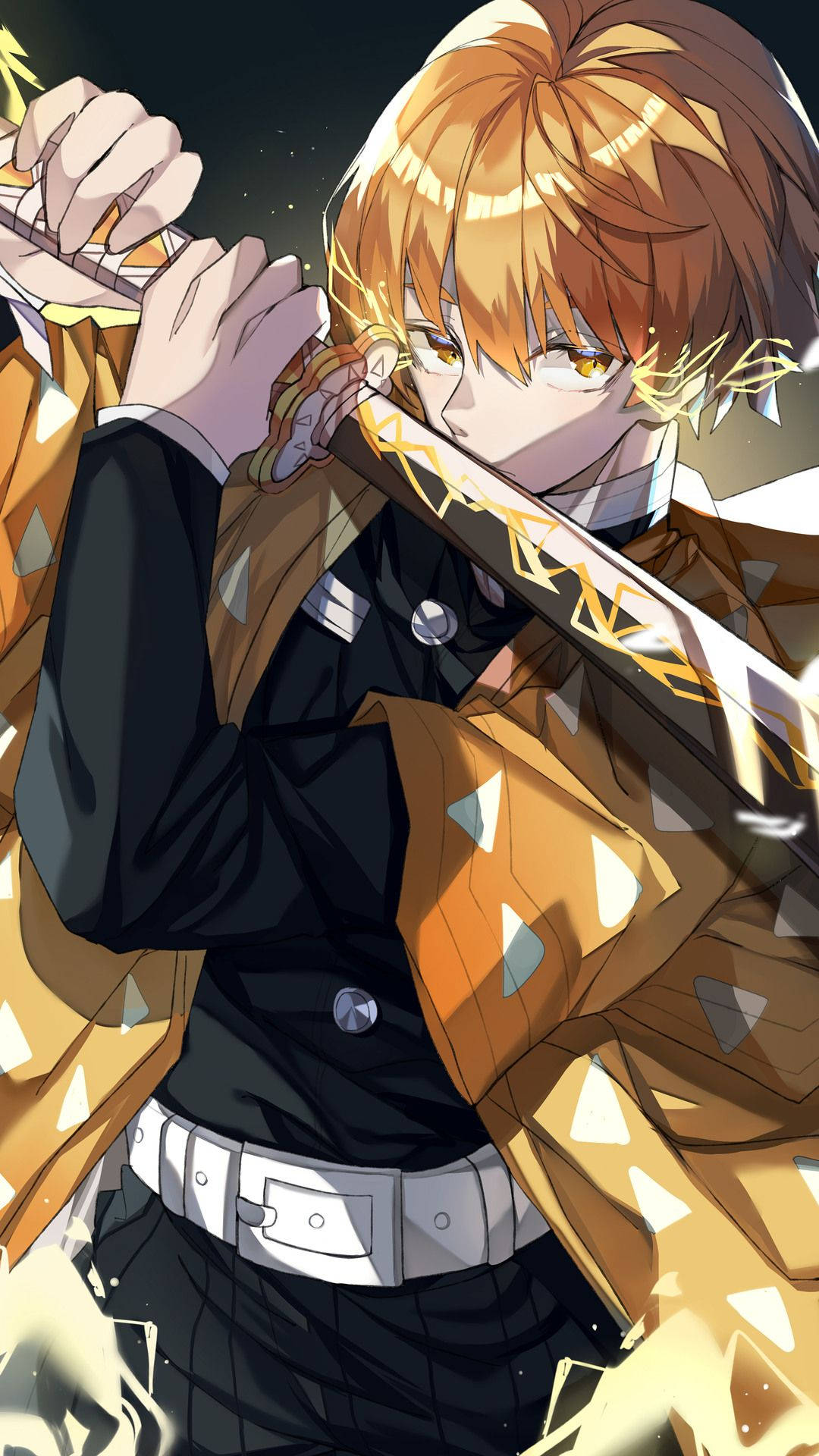 Mtaalamu wa Samurai wa Demon Slayer Zenitsu Picha ya Ukuta