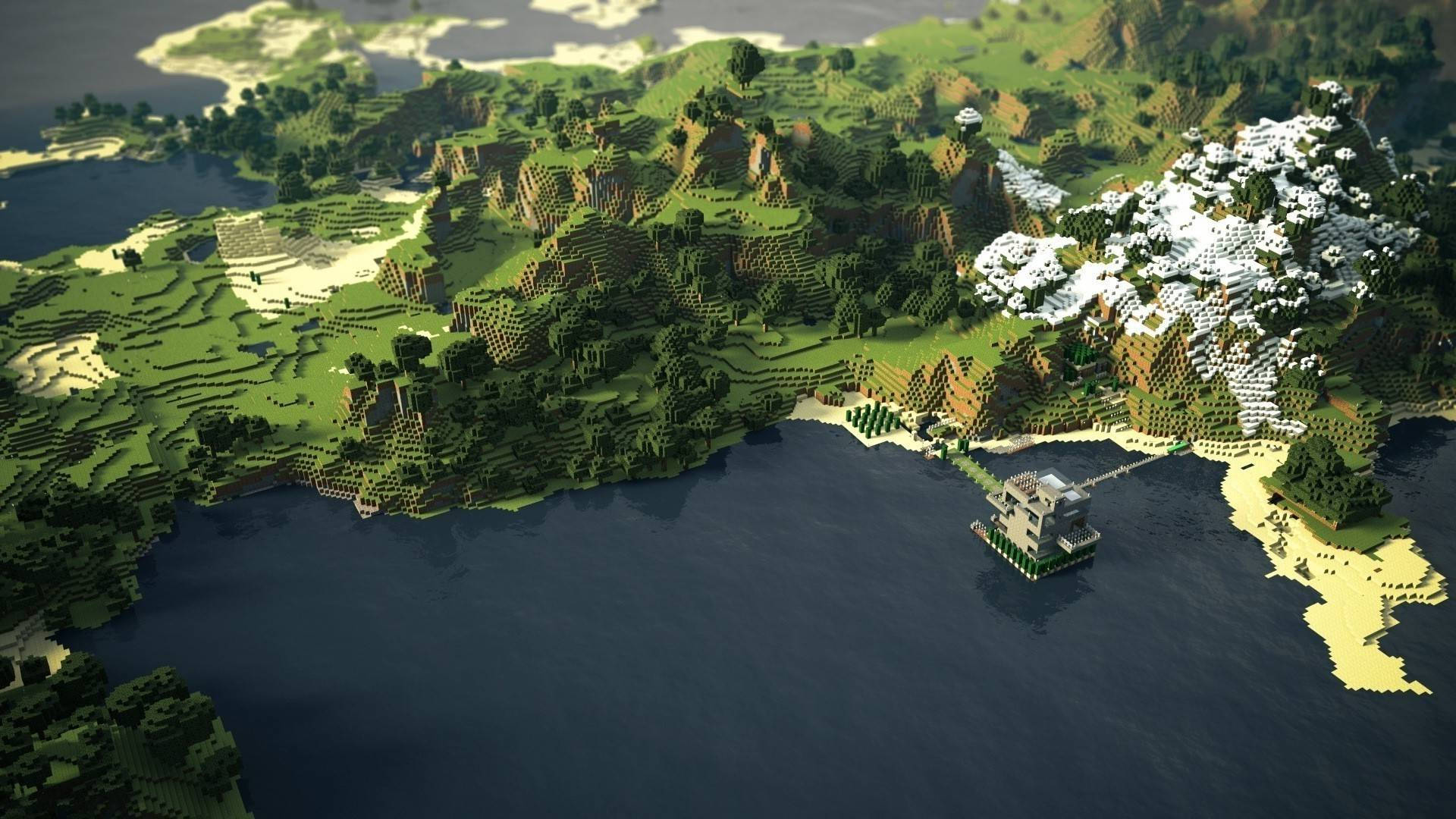 Mtazamo wa Biome ya Msitu wa Minecraft Picha ya Ukuta