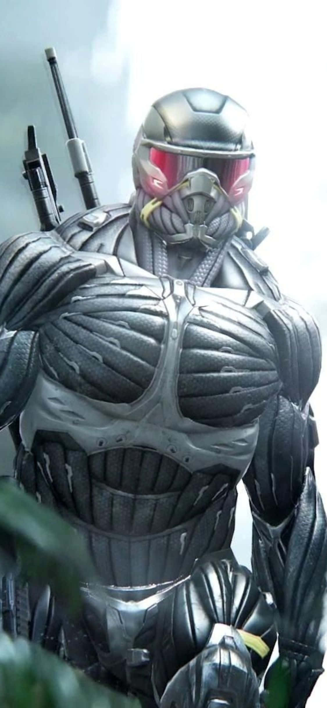 Mtazamo wa kipekee wa mchezo Crysis 3 kwenye iPhone X Picha ya Ukuta