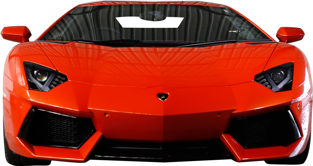 Mtazamo wa Mbele wa Lamborghini Aventador Nyekundu Picha ya Ukuta
