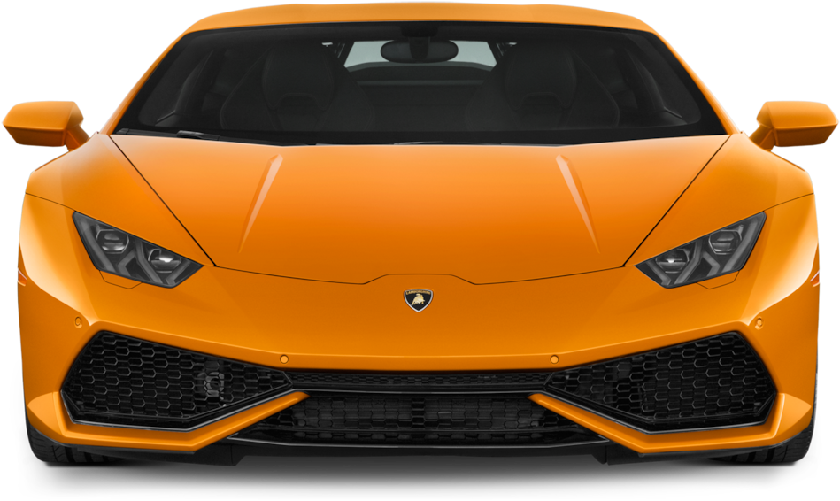 Mtazamo wa Mbele wa Lamborghini Huracan ya Rangi ya Chungwa Picha ya Ukuta