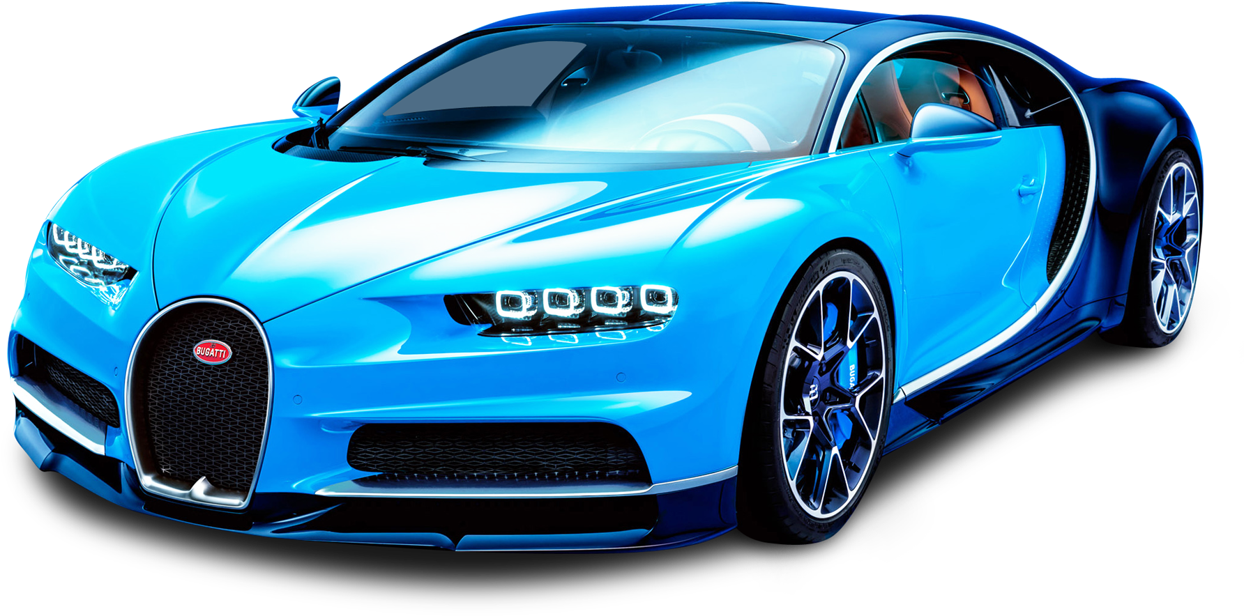 Mtazamo wa Upande wa Bugatti Chiron ya Bluu Picha ya Ukuta