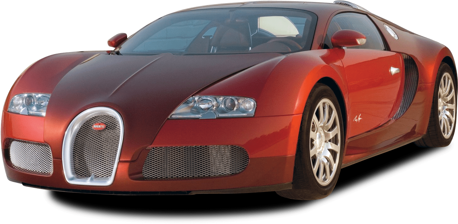 Mtazamo wa Upande wa Bugatti Veyron Nyekundu Picha ya Ukuta