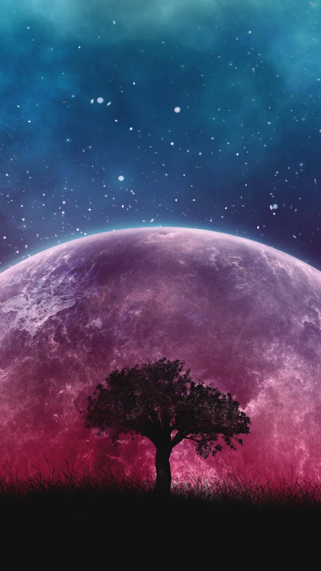 Mti Juu Ya Galaxy Nzuri Picha ya Ukuta