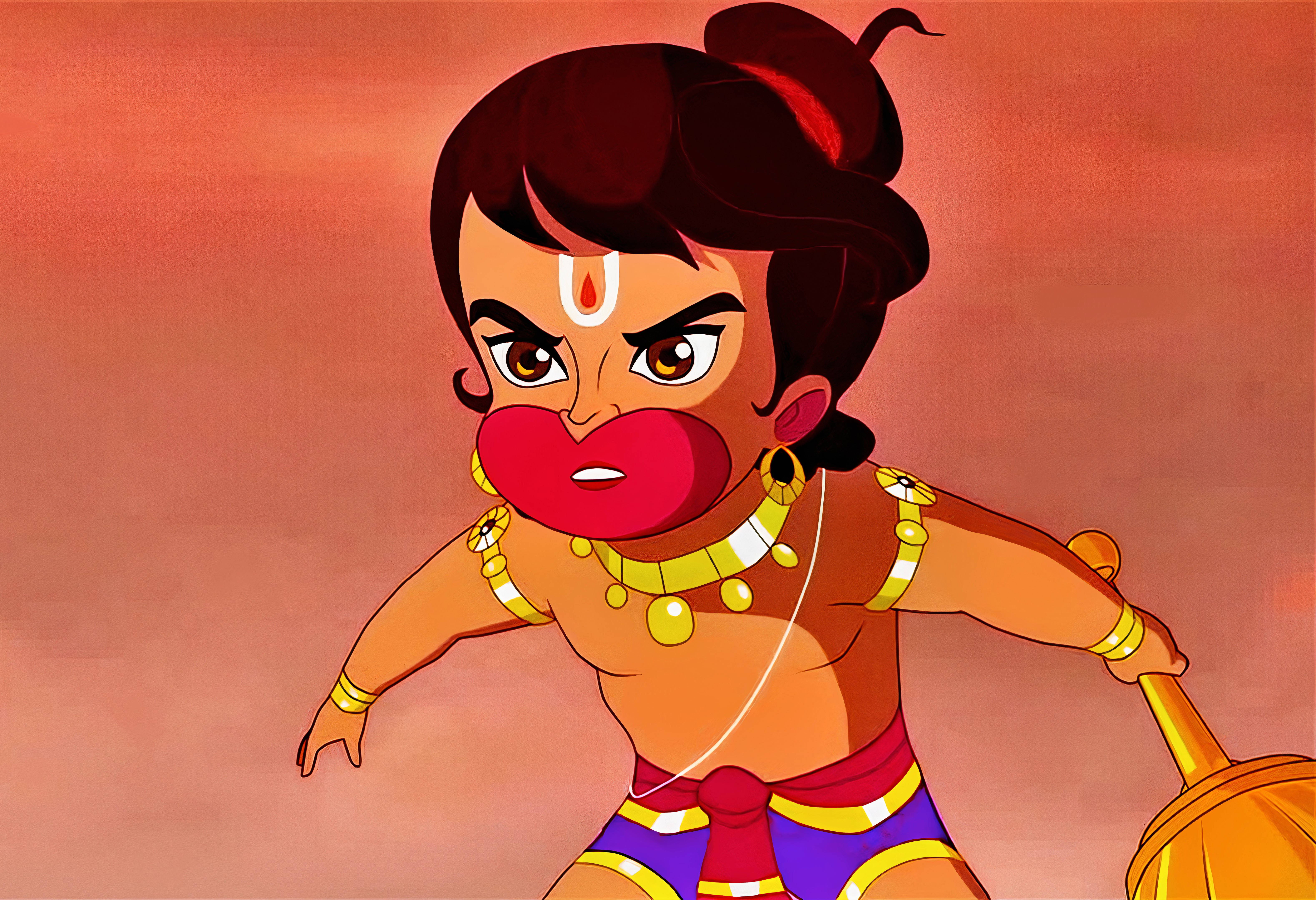 Mtoto Hanuman Mwenye Hasira Picha ya Ukuta