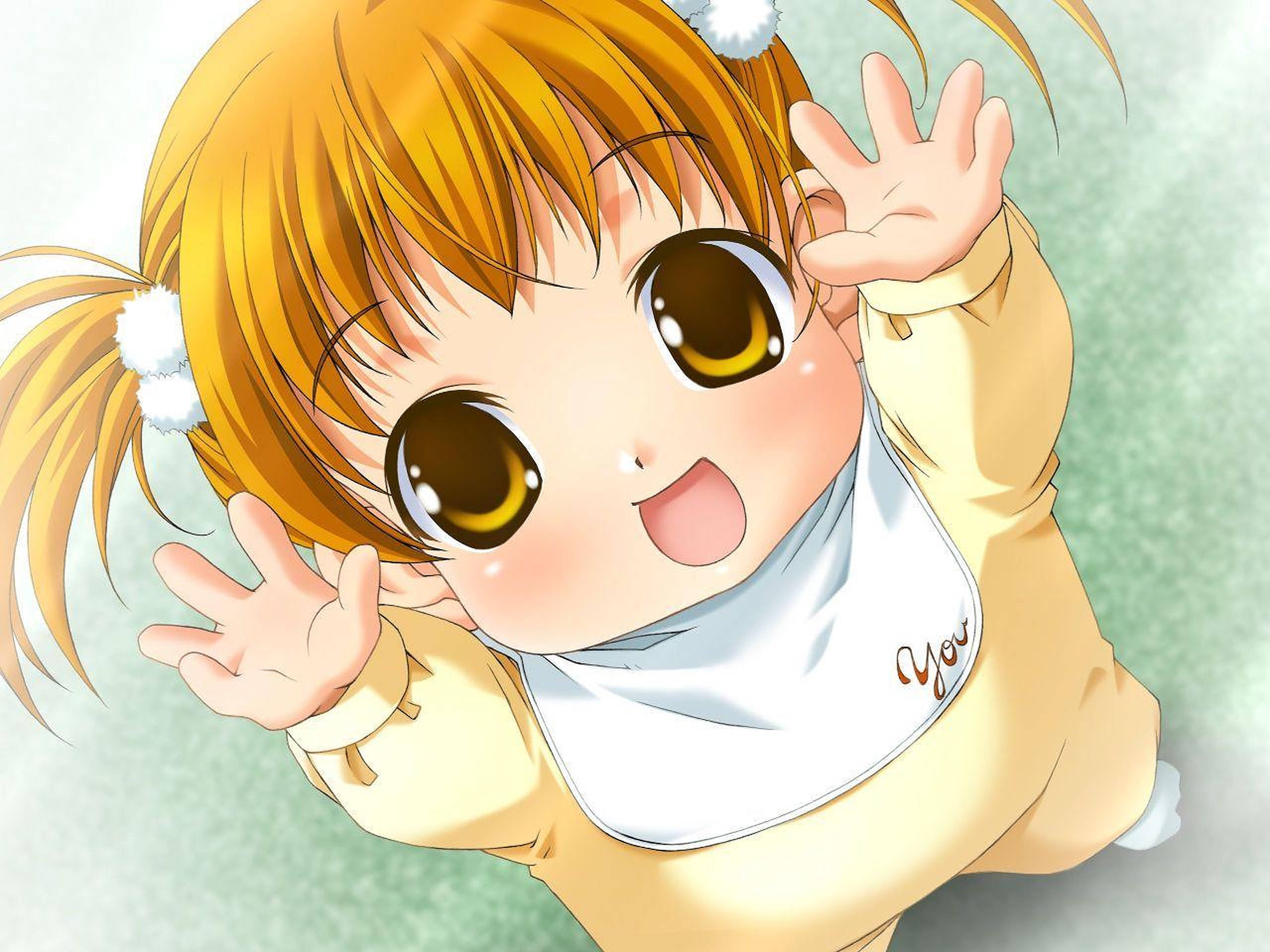 Mtoto wa Anime Akiwa Katika Onesie Picha ya Ukuta