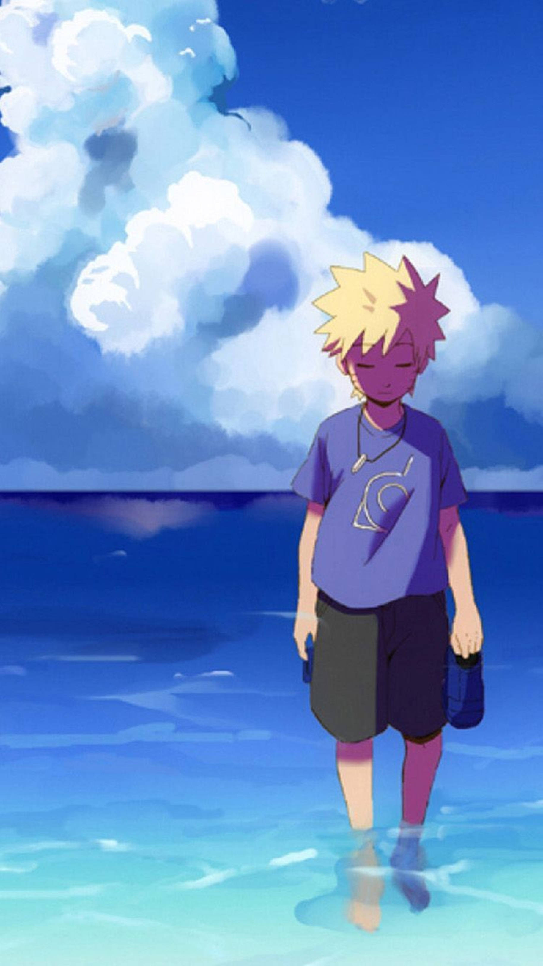 Mtoto wa Uzumaki Naruto Anime 4K kwa iPhone Picha ya Ukuta