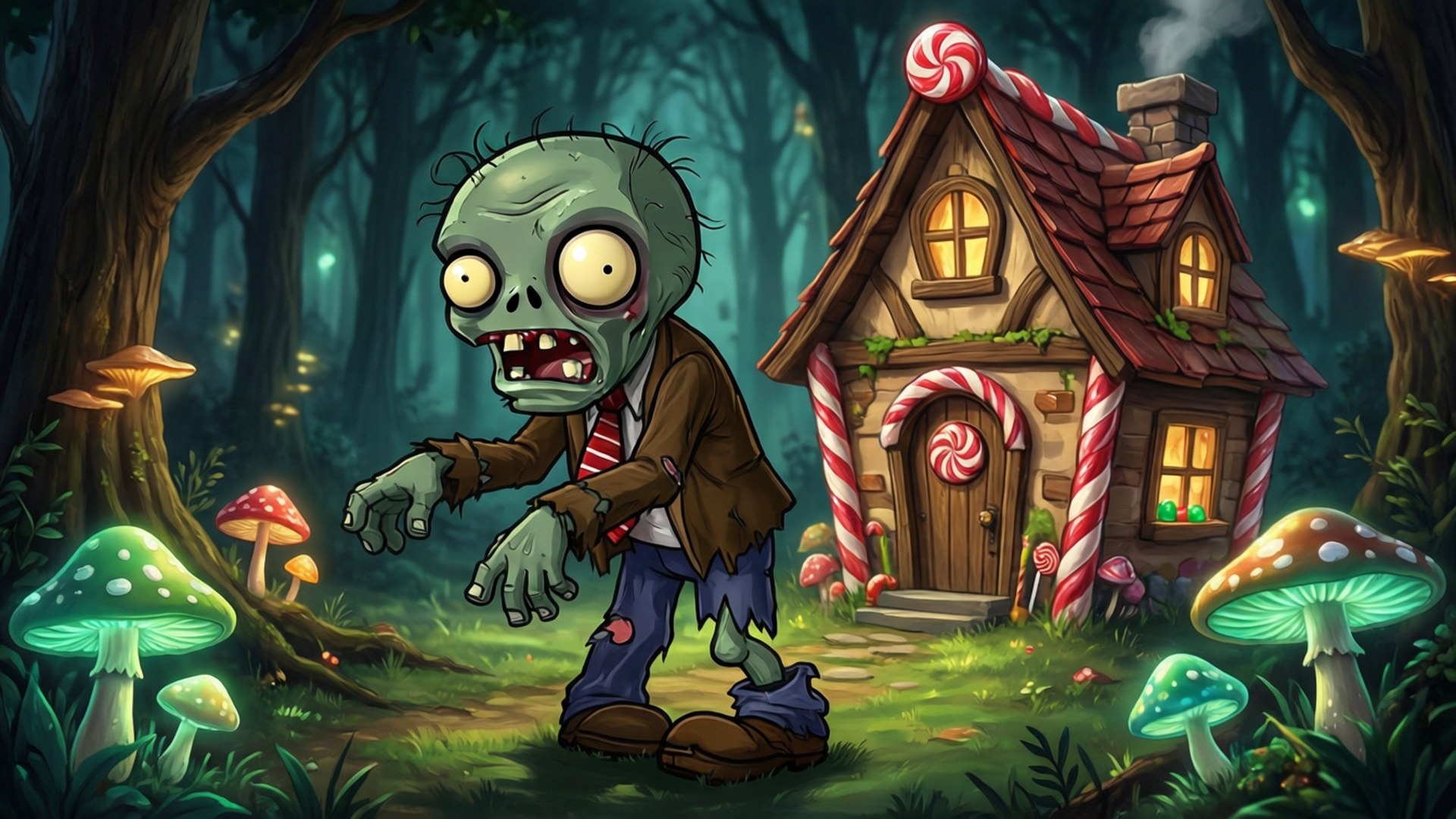 Mtoto Zombie Nyumba ya Pipi Picha ya Ukuta