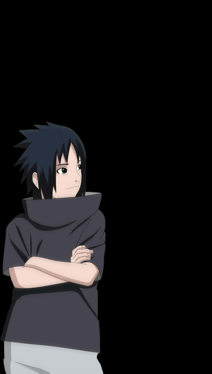 Mtu Mchanga wa Anime Background Mweusi Picha ya Ukuta