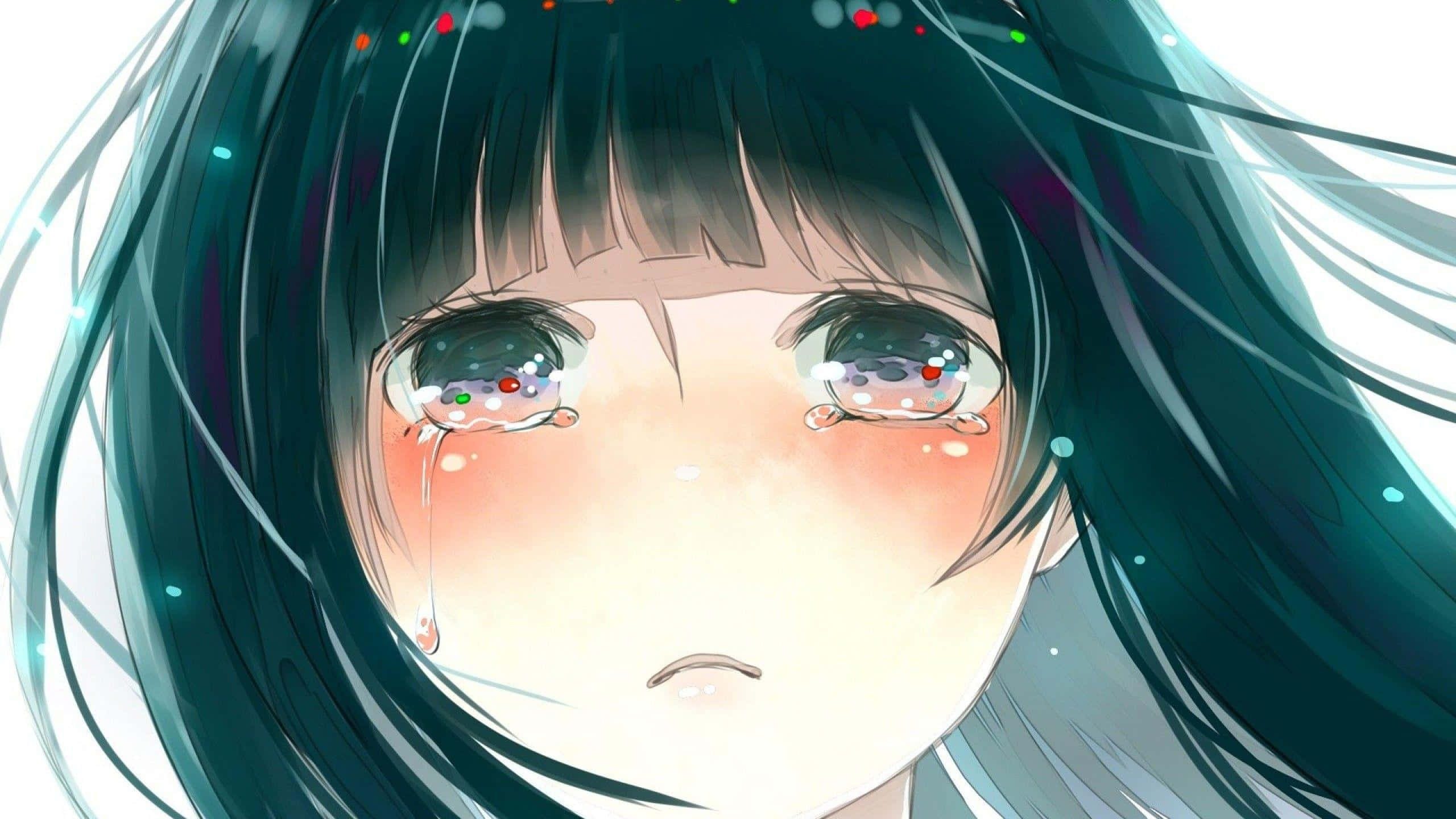 Mtu wa anime anayefikiri ana mwoneko wa mshangao. Picha ya Ukuta