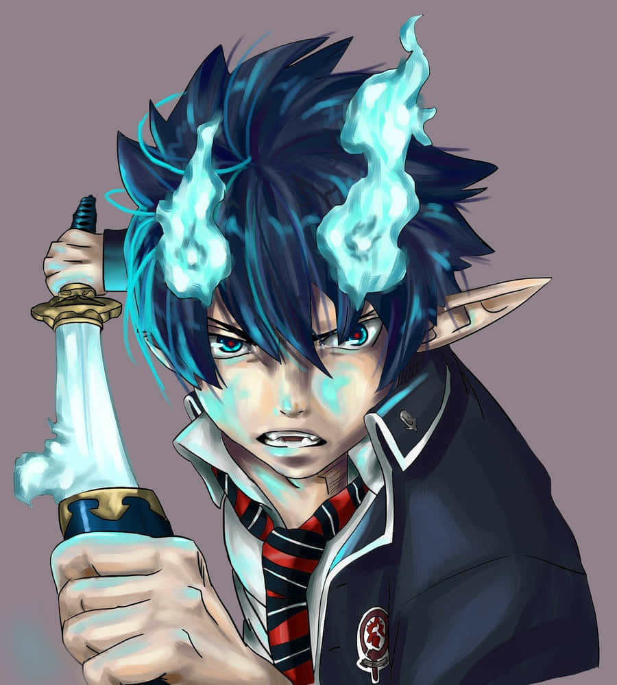 Mtu wa Anime Mwenye Nguvu Inayotokana na Shetani Picha ya Ukuta