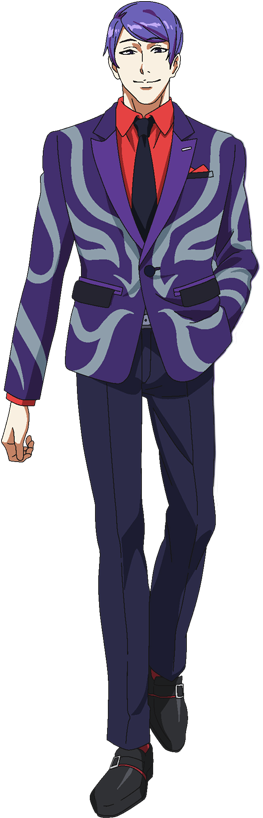Mtu wa Anime Mwenye Staili Katika Suti Picha ya Ukuta