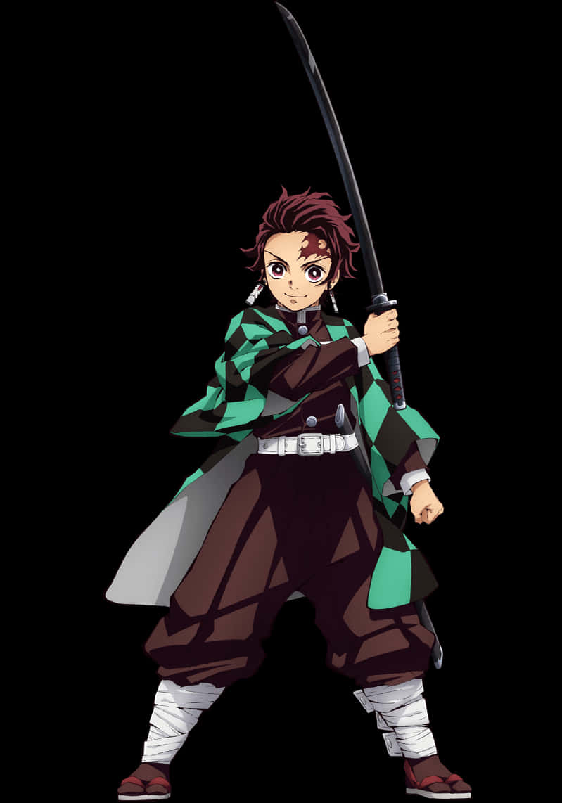 Mtu wa Demon Slayer na Upanga Picha ya Ukuta
