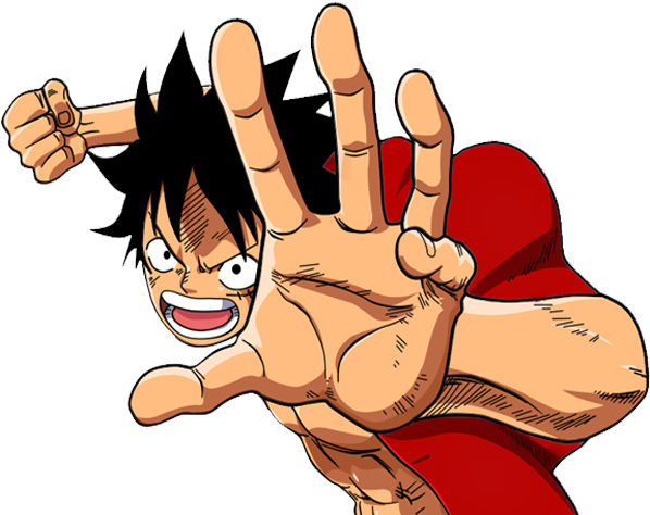 Mtu wa One Piece Luffy Anayejitupia Picha ya Ukuta