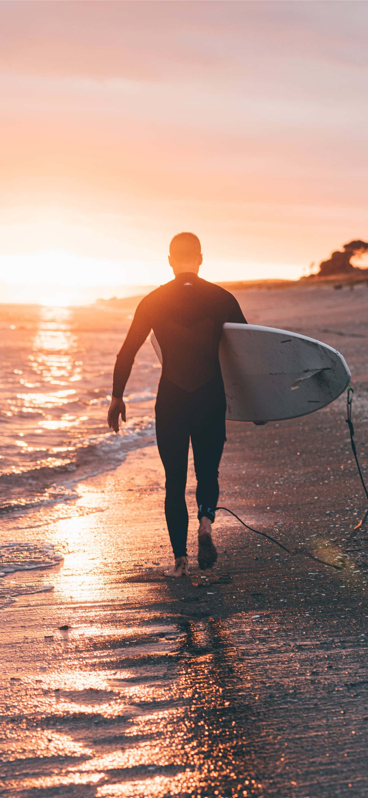 Mtu wa Silhouette ya Surfboard Picha ya Ukuta
